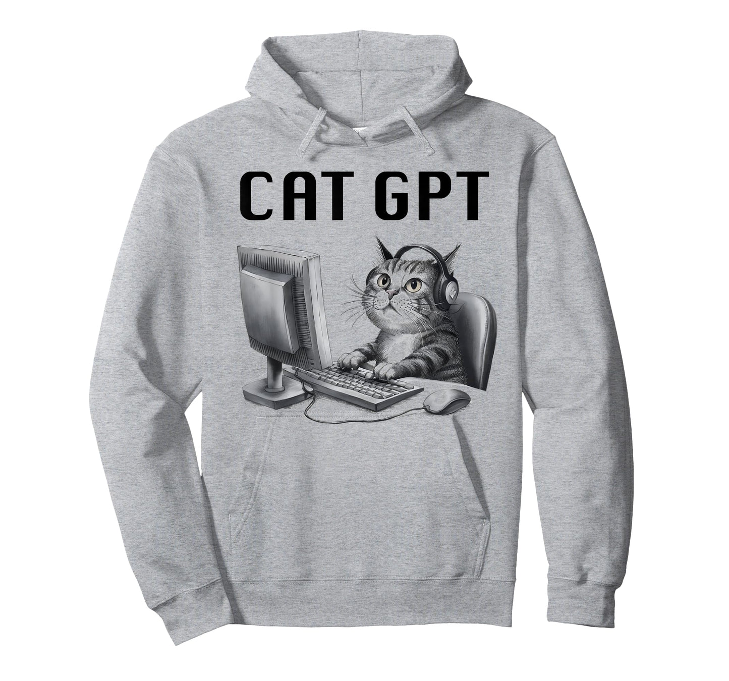 CAT GPT Funny AI Cat - Computer Chat Bot Humorous Kitty Pun T-Shirt