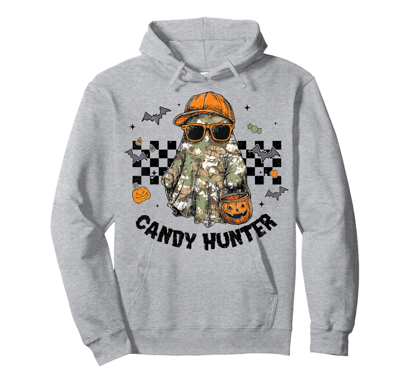 Camo Ghost Candy Hunter Halloween Spooky Dude Funny Boys Kid T-Shirt