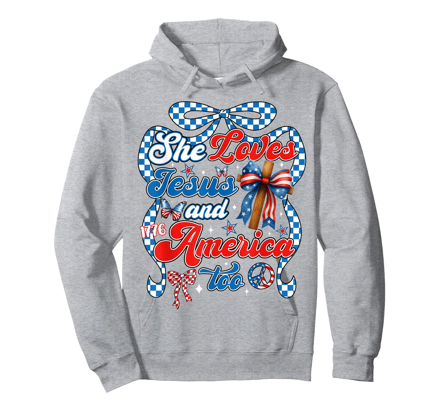 4th Of July She Loves Jesus And America Too Christian Faith T-Shirt