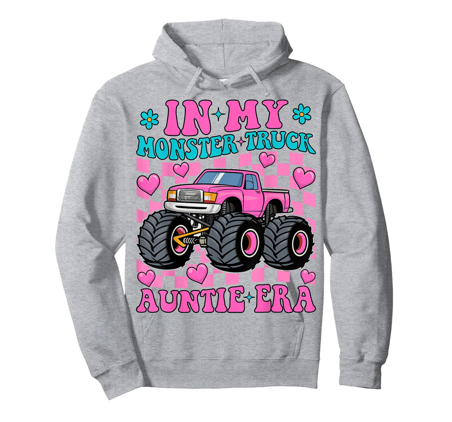 Groovy In My Monster Truck Auntie Era Monster Truck Aunt T-Shirt