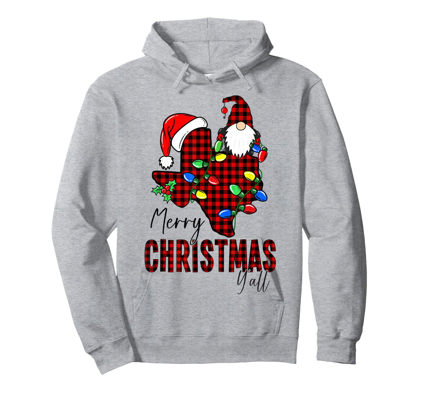 Merry Christmas Y'all Texas State Red Plaid T-Shirt
