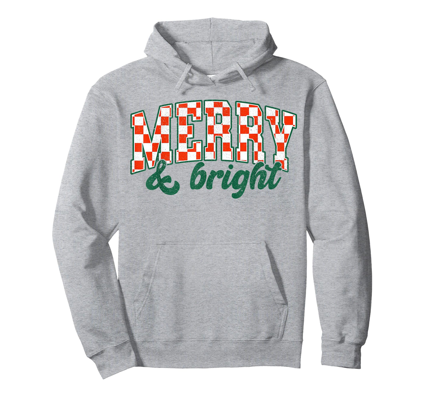 Merry Xmas Bright Cute Christmas Checkered Holiday Men Women T-Shirt