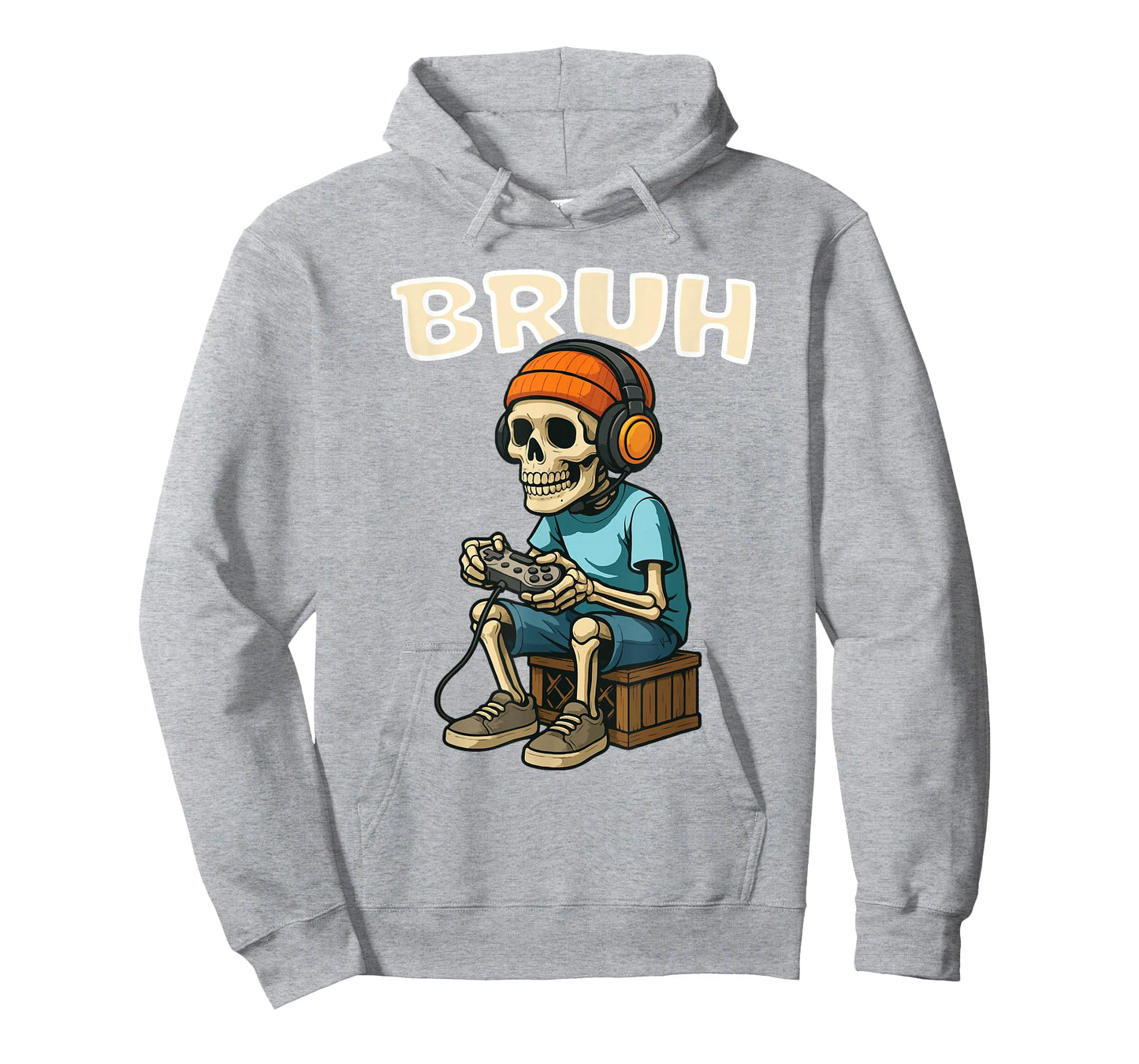 Bruh Skeleton Halloween Video Game Trick Or Treat Kids T-Shirt