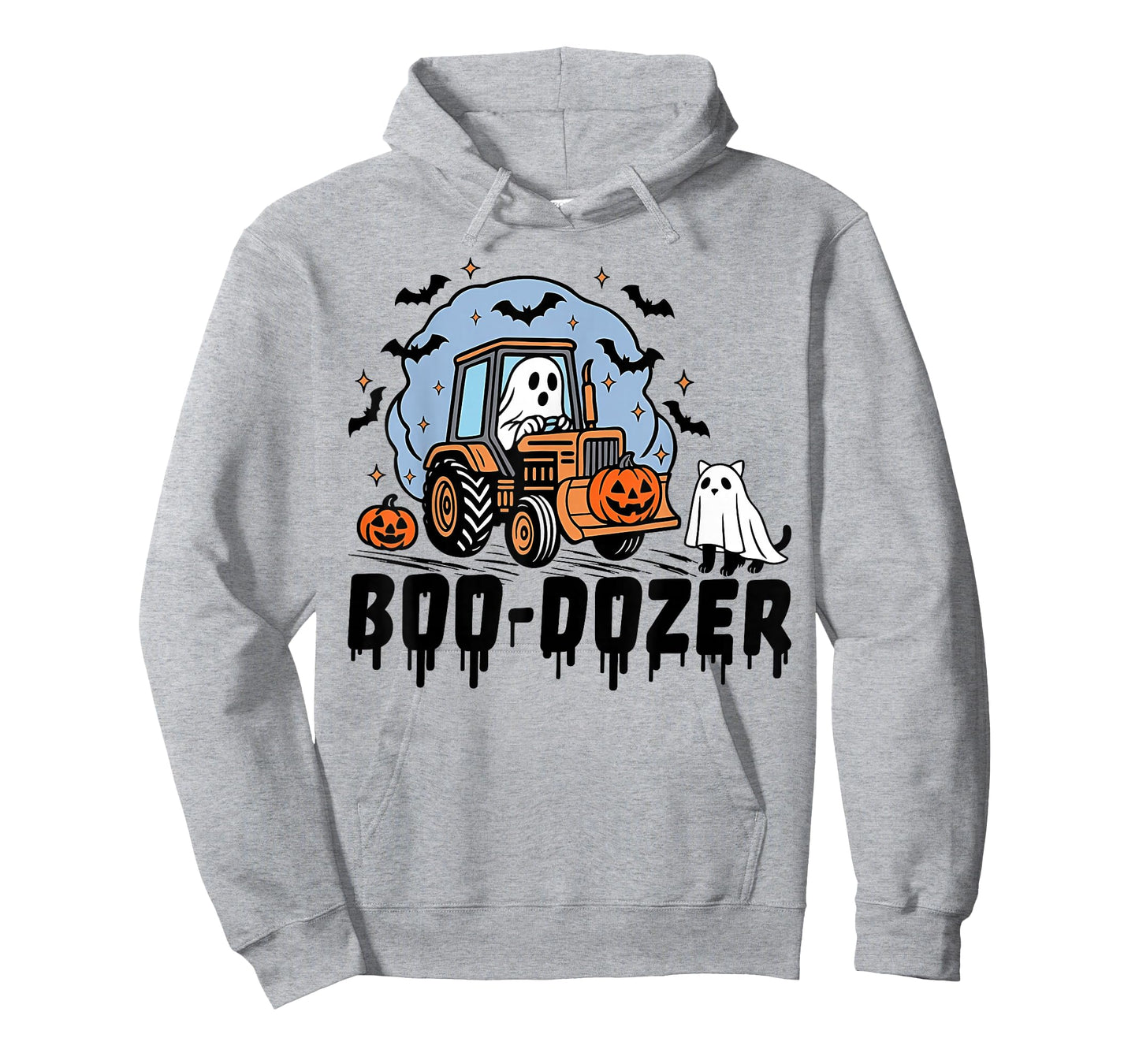Retro Bulldozer Halloween Boo Dozer Construction Truck Kids T-Shirt