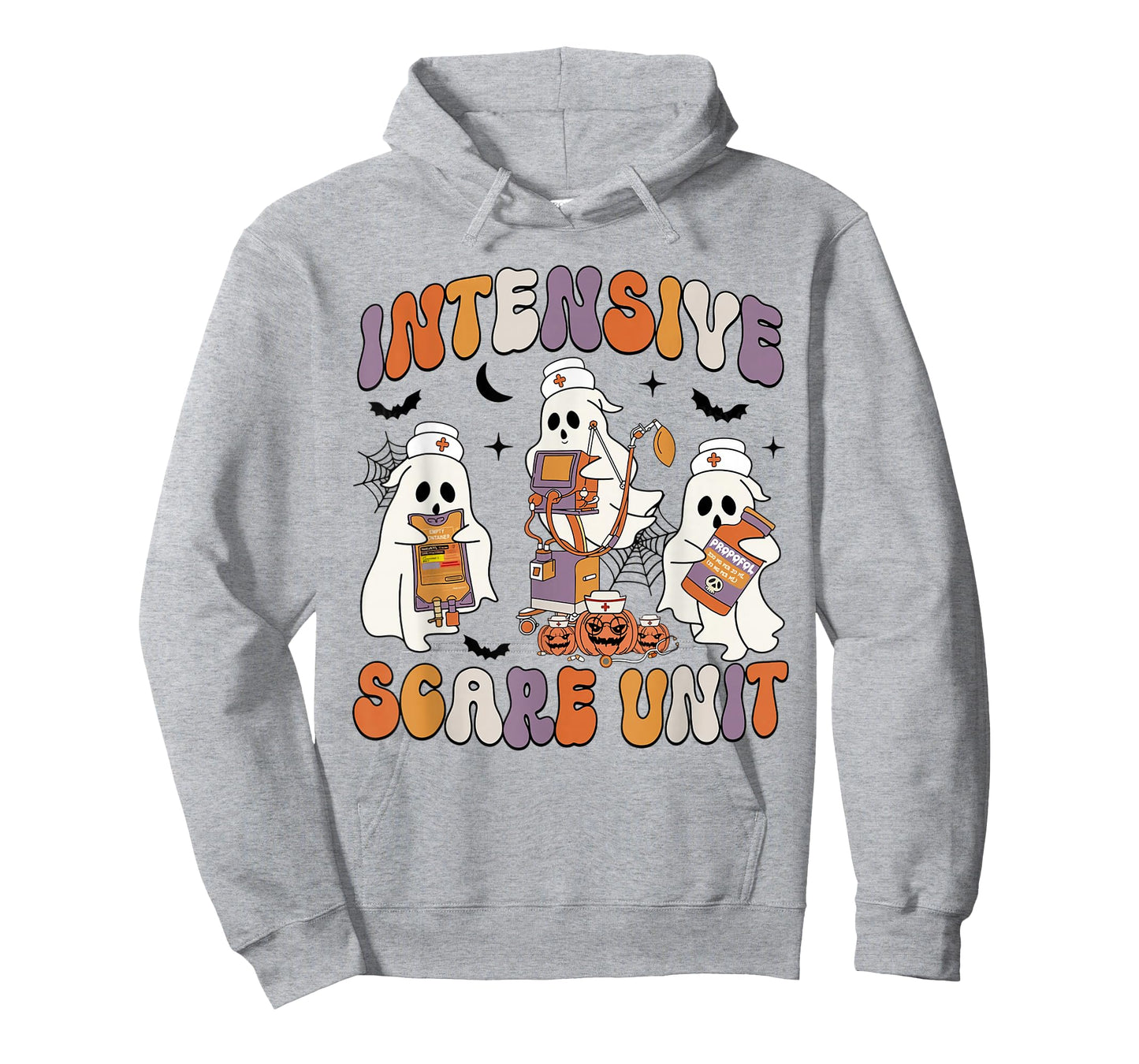 Retro Intensive Care Unit Nurse Halloween ICU Nurse Ghosts T-Shirt
