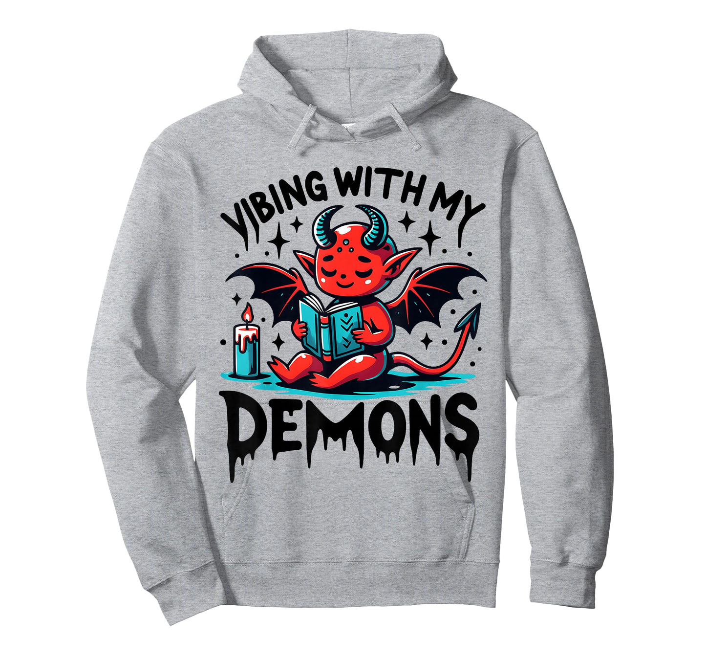 Vibing with My Demons Cute Devil Aesthetic Quote T-Shirt