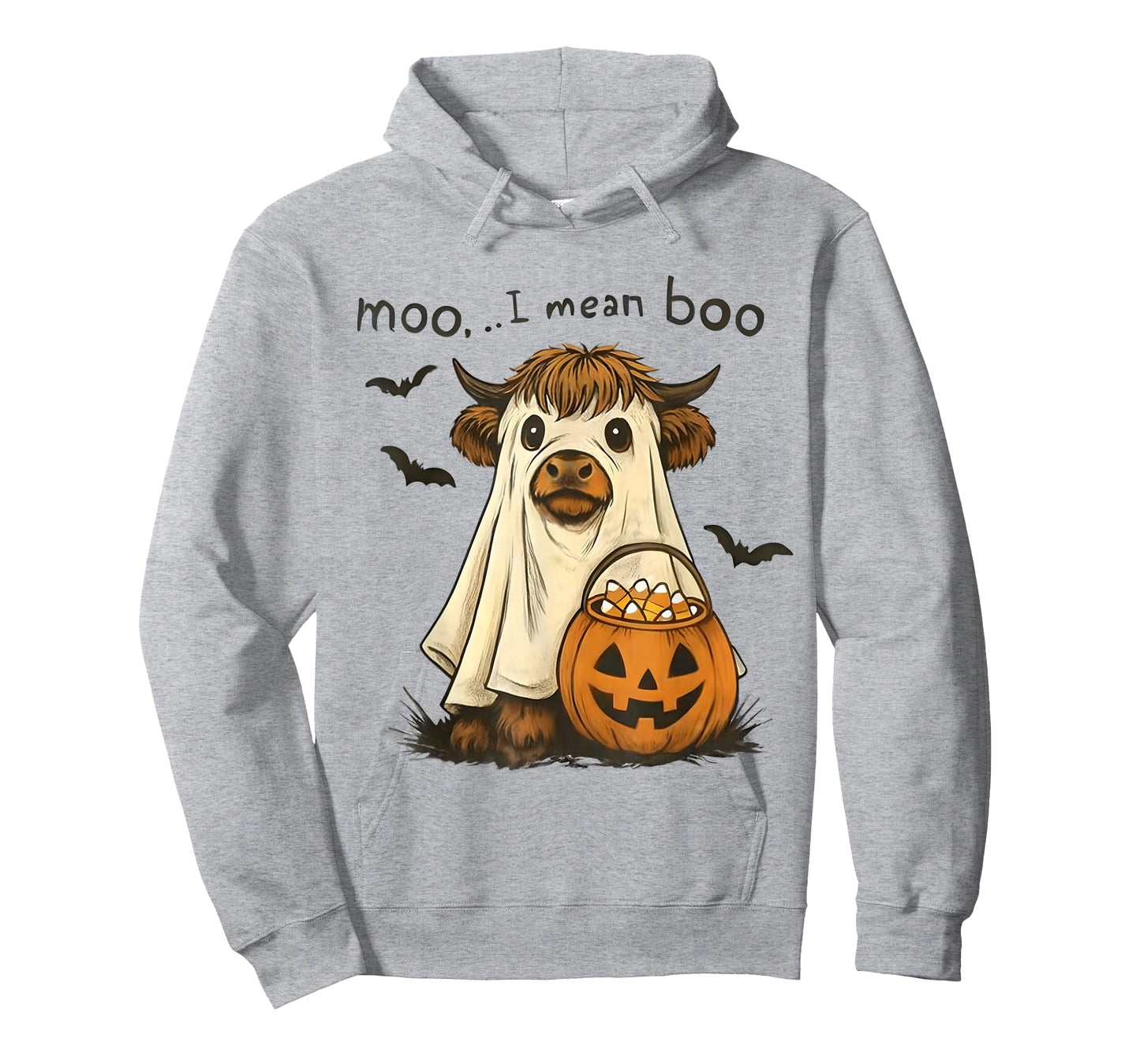 Funny Highland Cow Ghost Costume Spooky Halloween Outfit T-Shirt