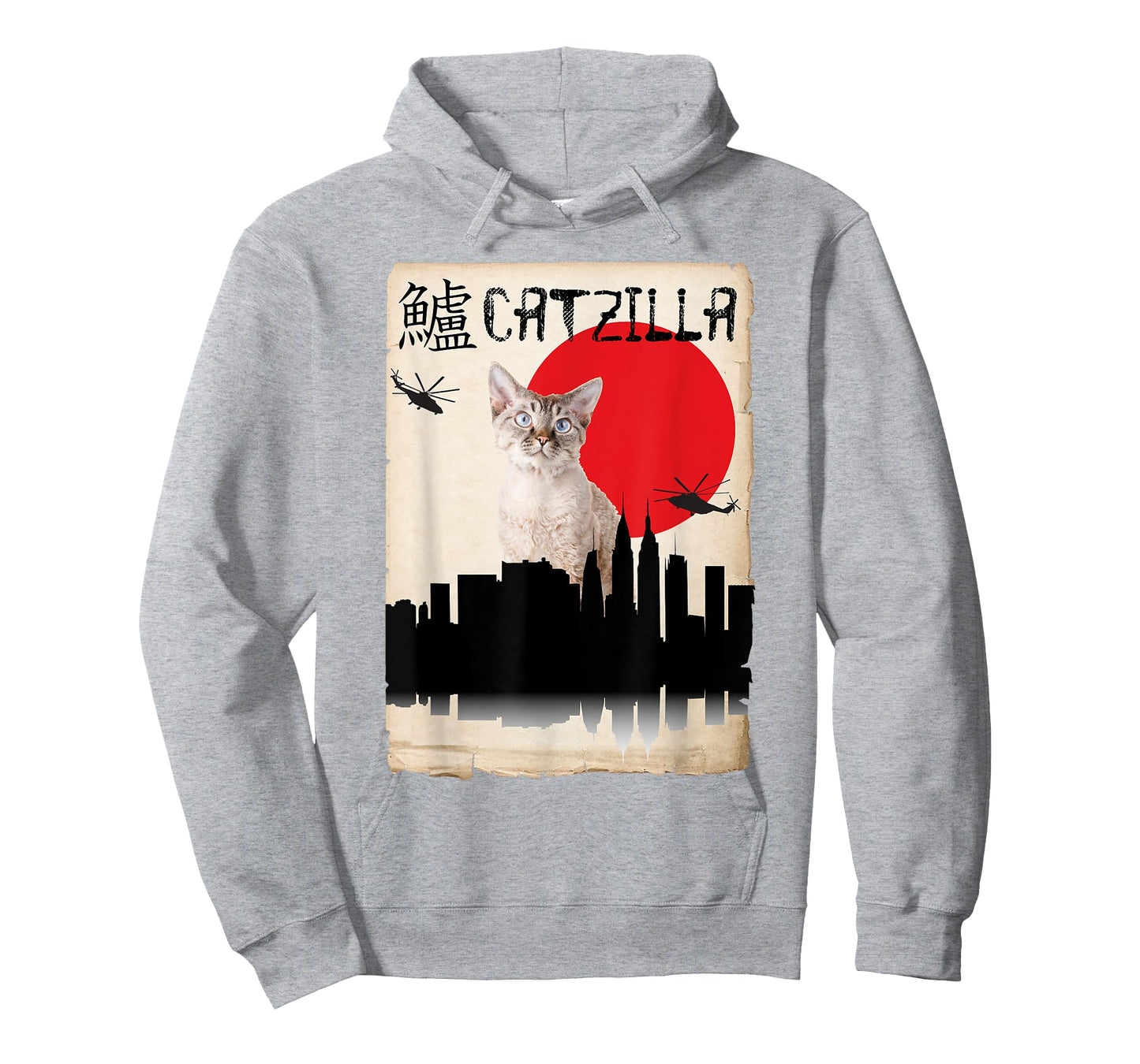 Devon Rex Cat Catzilla T-Shirt for Men Women Kids