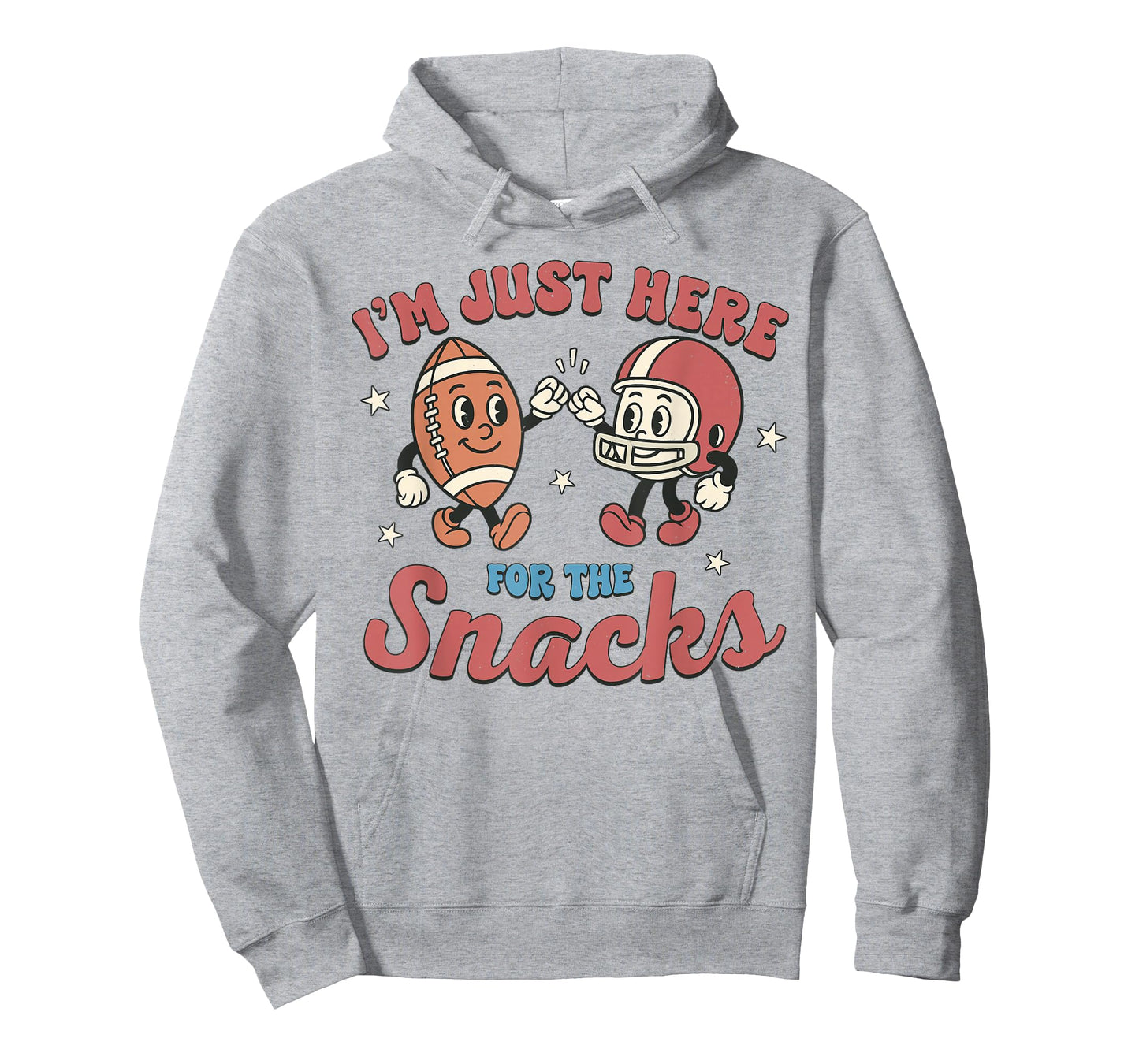 Retro I'm Just Here for The Snacks Cute Football Women Kids T-Shirt