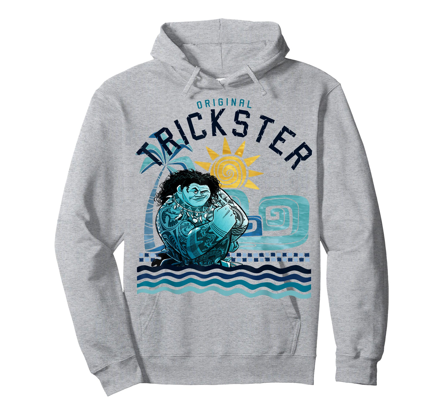 Disney Moana Maui Original Trickster Blue Gradient Portrait T-Shirt Small