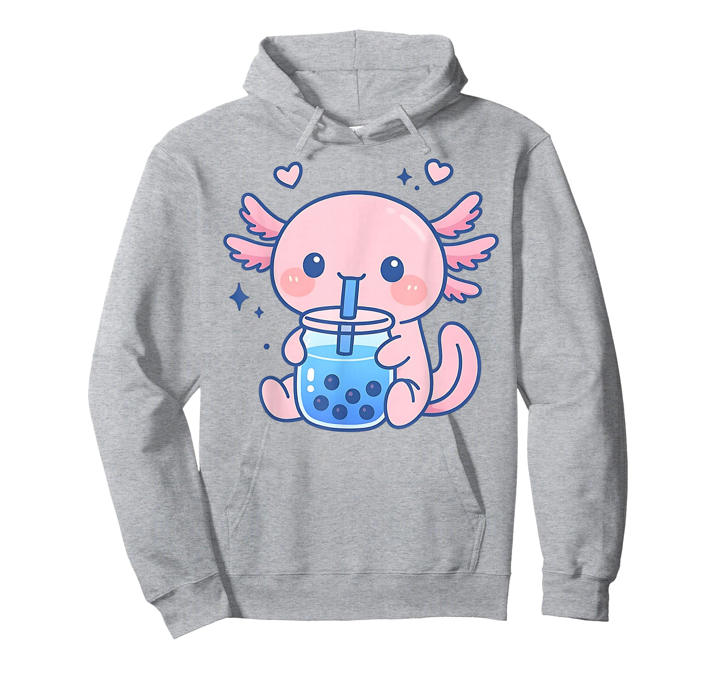 Kawaii Axolotl Drinking Boba Tea Cute Bubble Tea T-Shirt