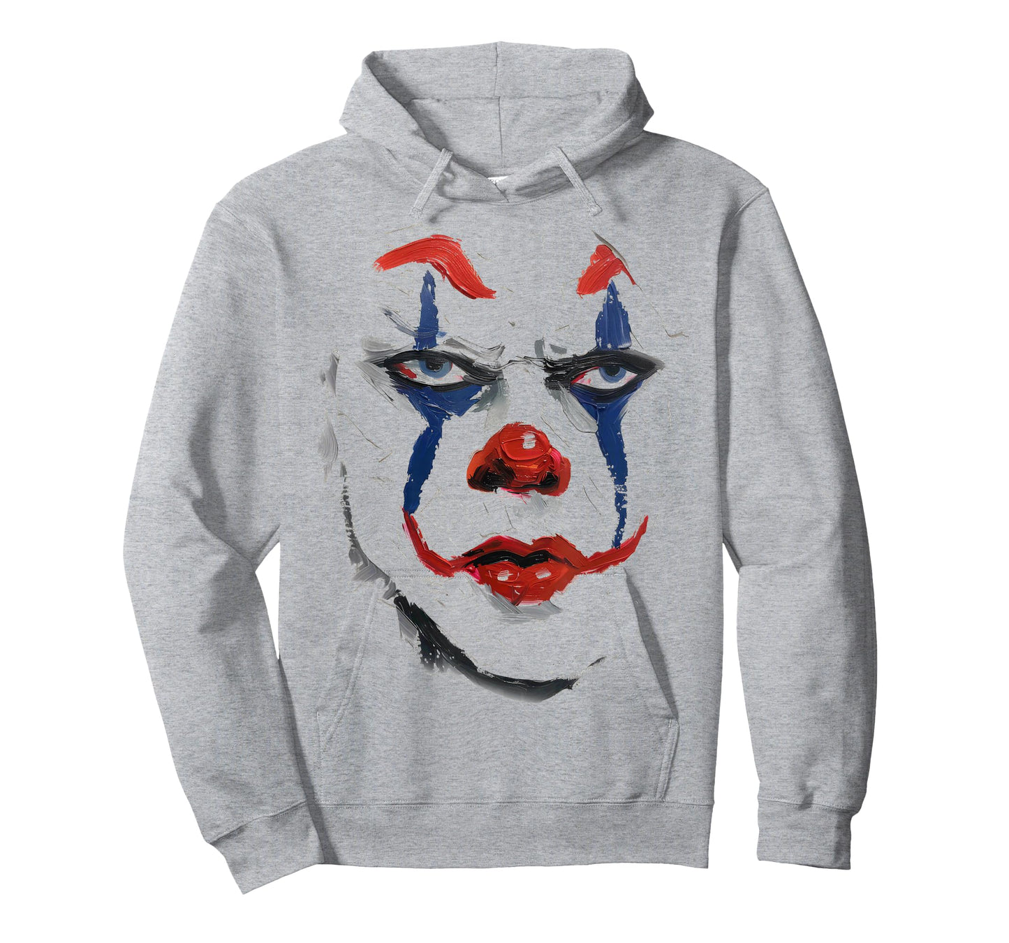 Intense Scary Painted Clown Face Red Blue Halloween T-Shirt