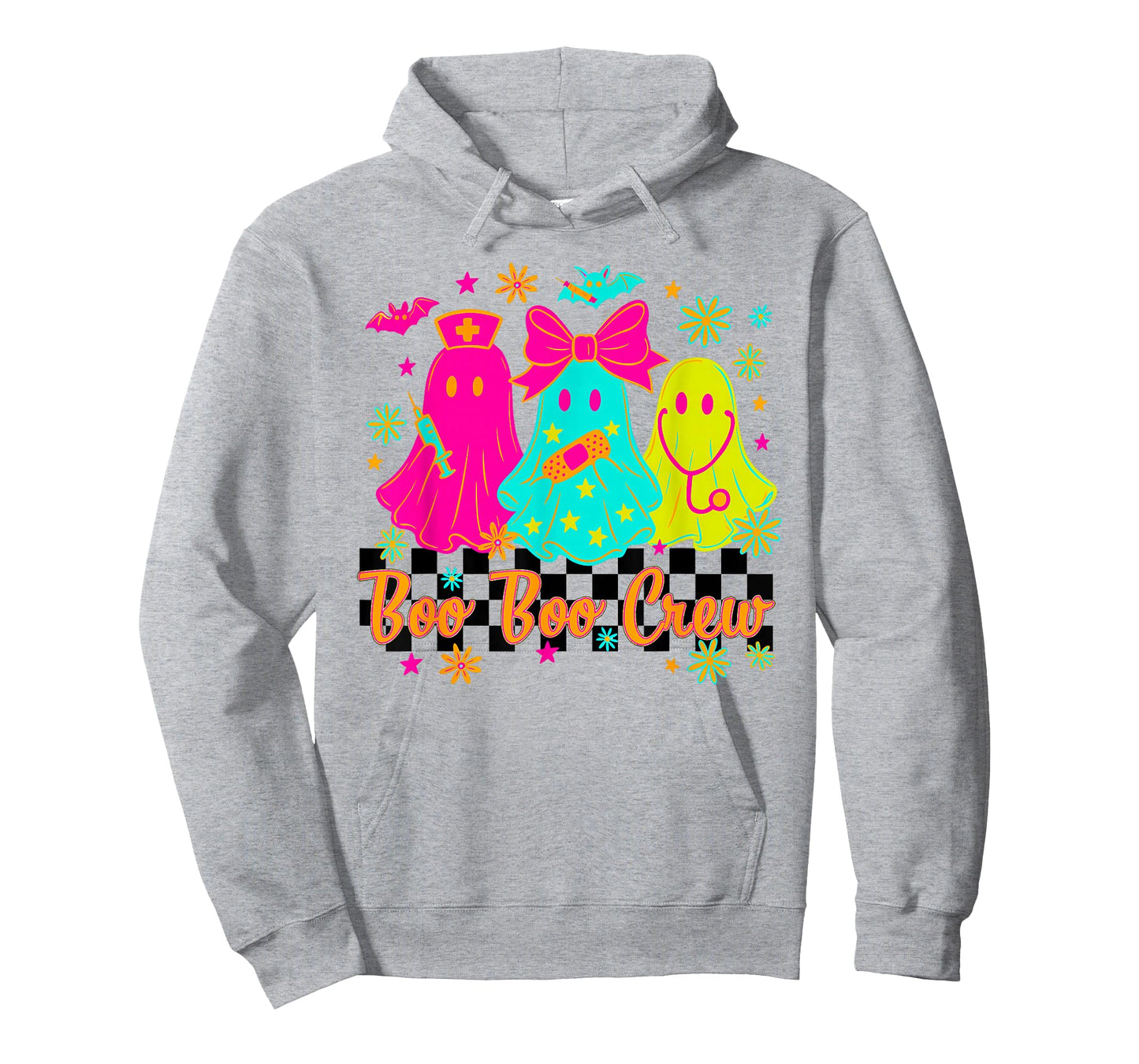 Halloween Neon Ghosts Nurse Boo Boo Crew, CNA RN NICU PICU T-Shirt