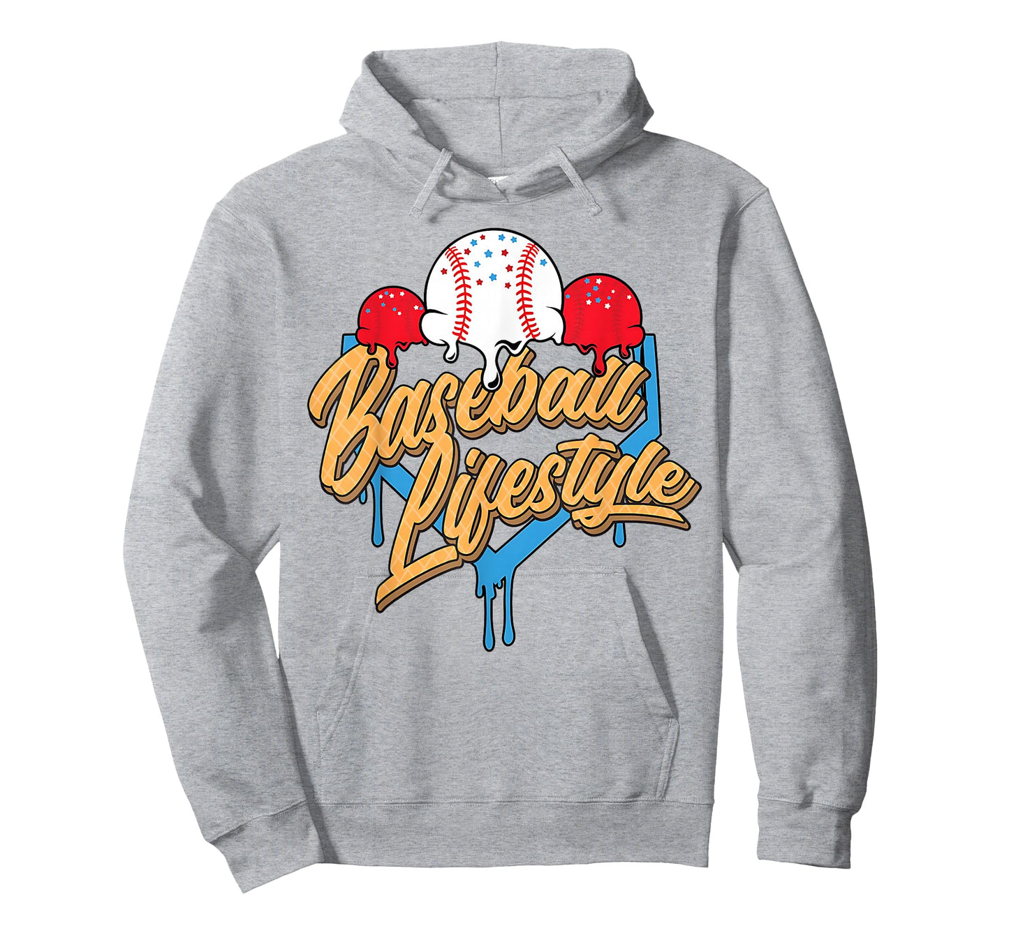 Baseball Lifestyle Home Plate Ice Cream Drip Men Boys Youth T-Shirt