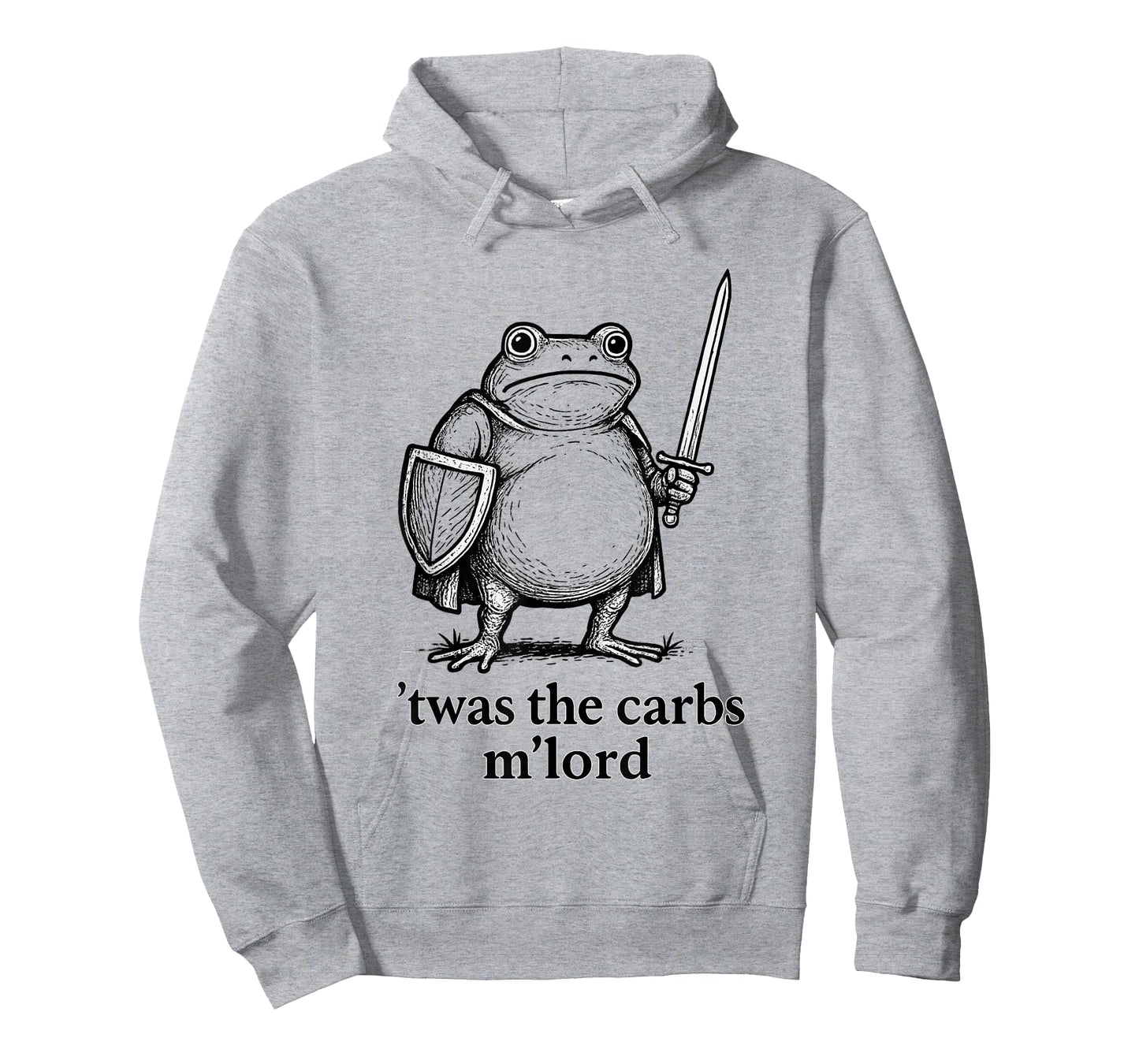 Funny Medieval Frog Meme Carbs Knight M'Lord Quote T-Shirt