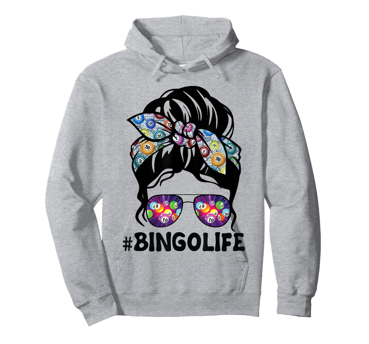 Bingo Life Messy Bun Women Bingo Lover Grandma Mothers Day T-Shirt