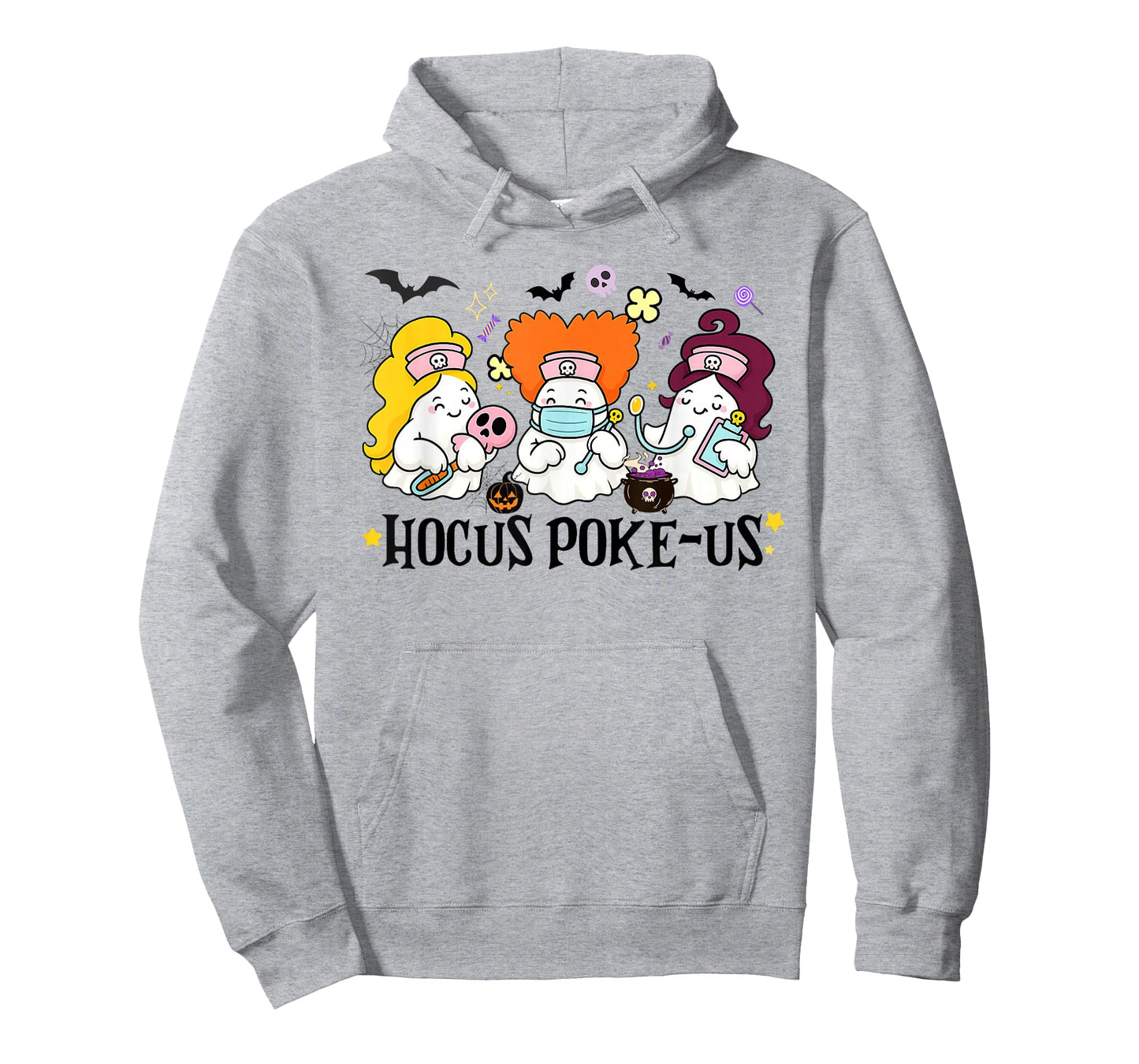 Halloween Ghost Nurse Hocus Poke Us Costume Scrub Top Women T-Shirt