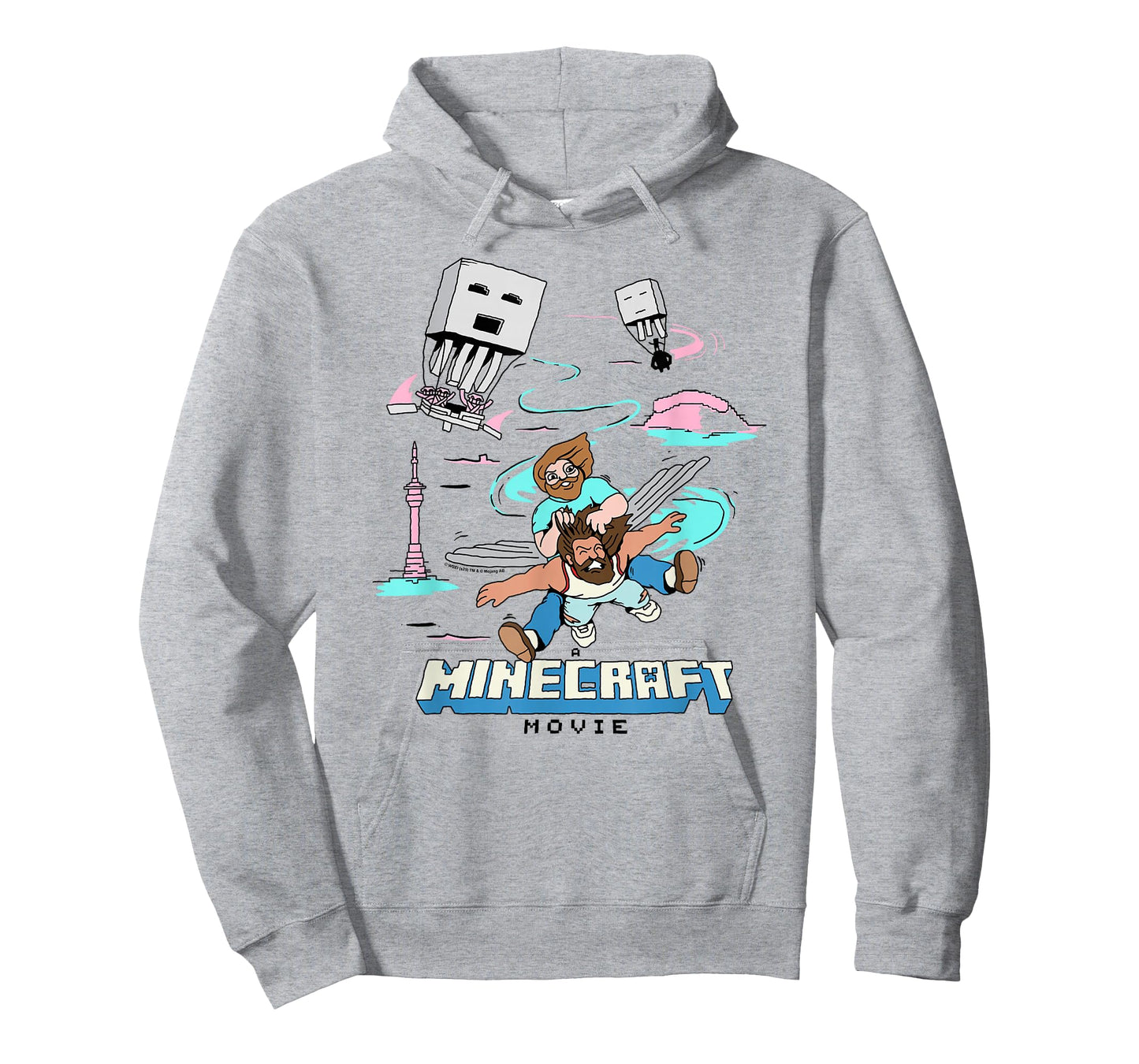 A Minecraft Movie Steve And Garret Escape Using Elytras T-Shirt
