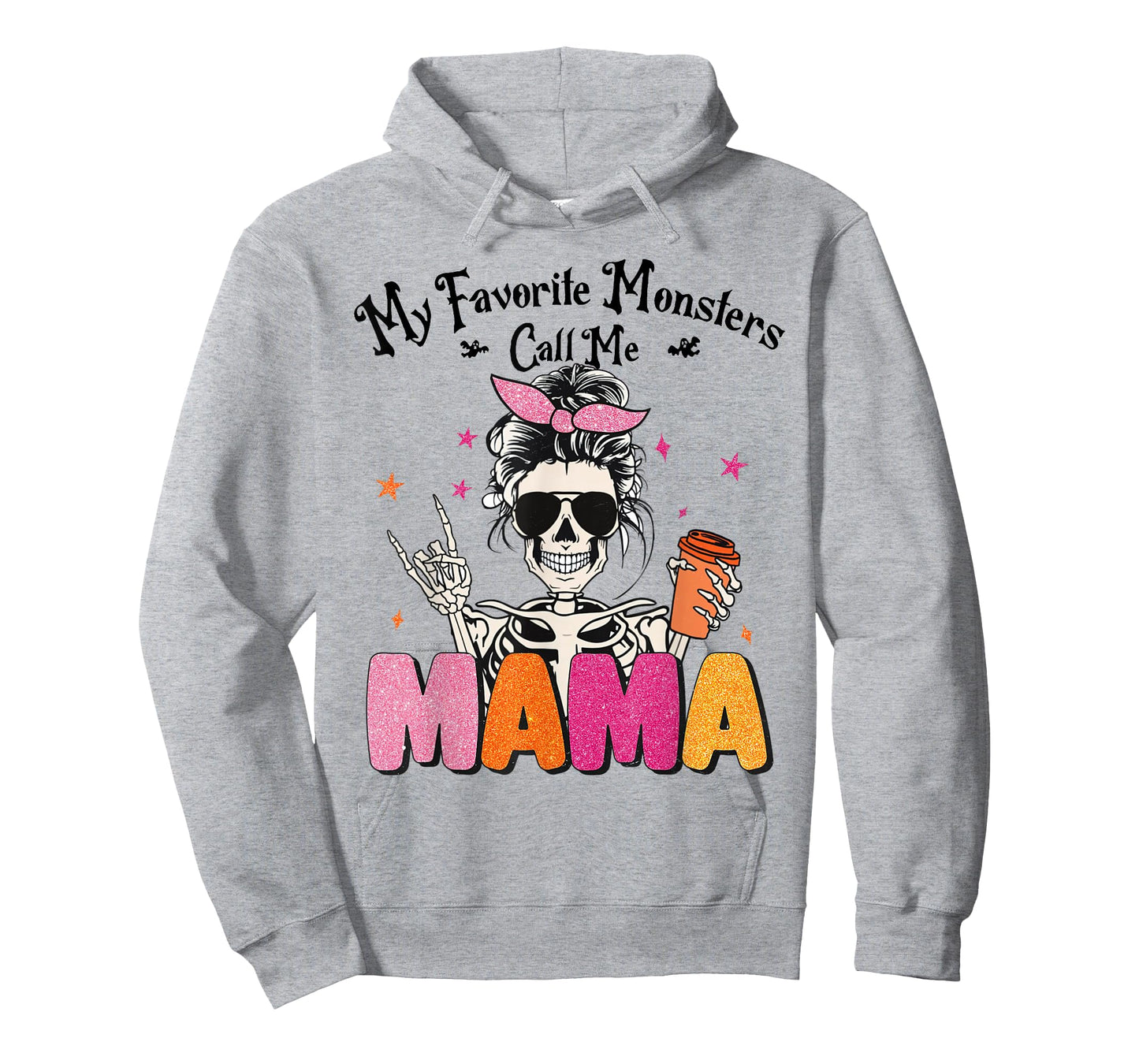 My Favorite Monsters Call Me Mama Halloween Tee Skeleton Mom T-Shirt