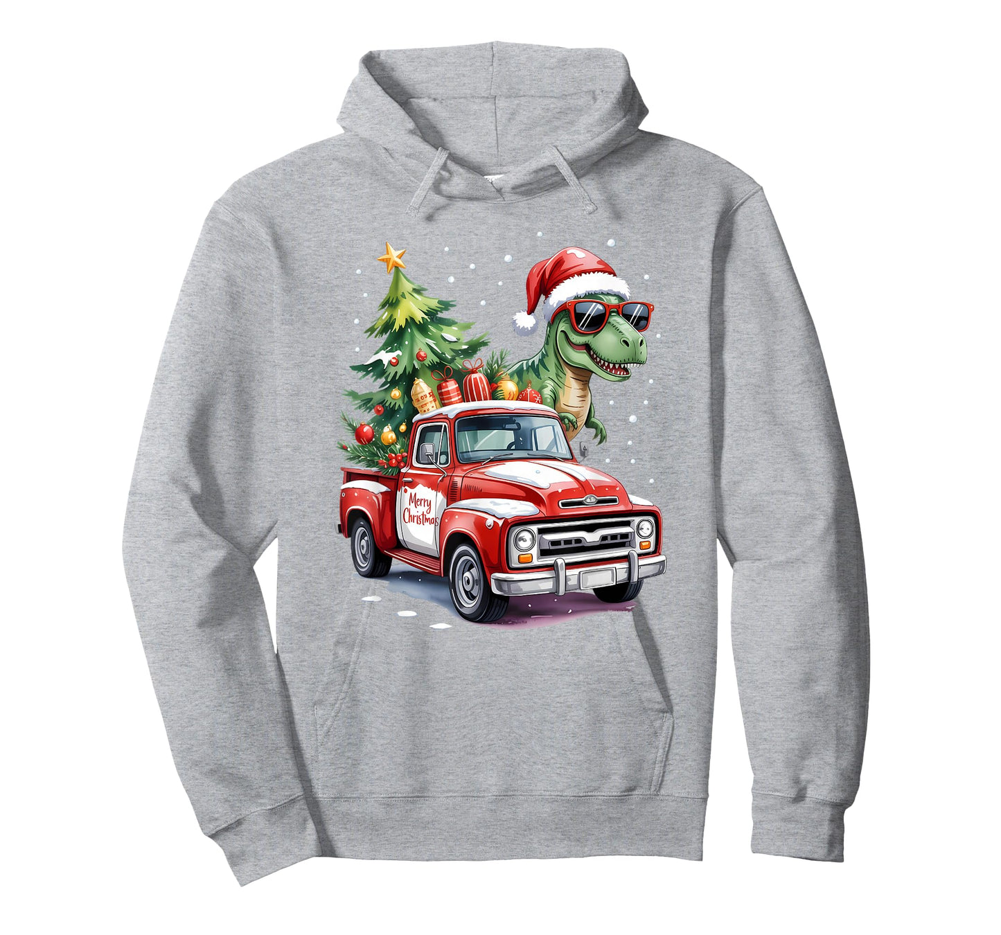 Christmas Truck T-rex Dinosaur Xmas Tree Boy Kids Toddlers T-Shirt