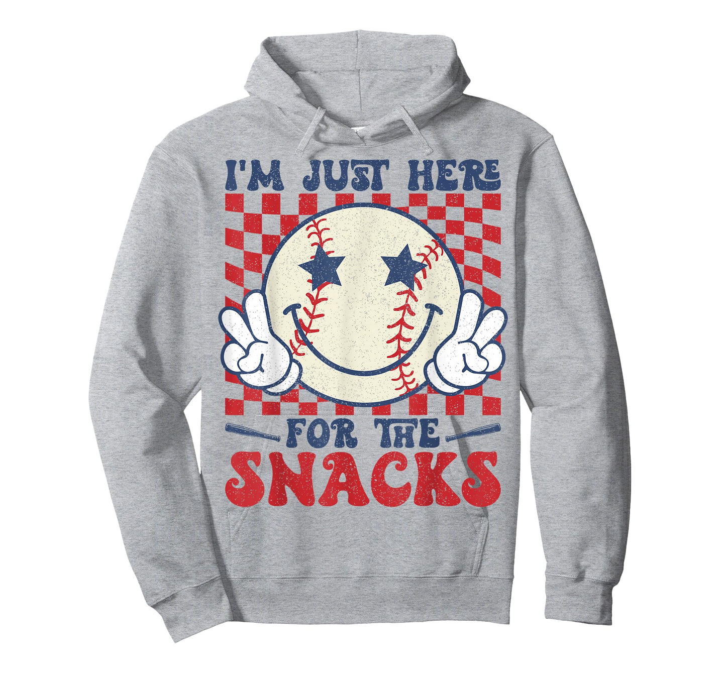 Retro I'm Just Here for the Snacks Baseball Boys Game Day T-Shirt