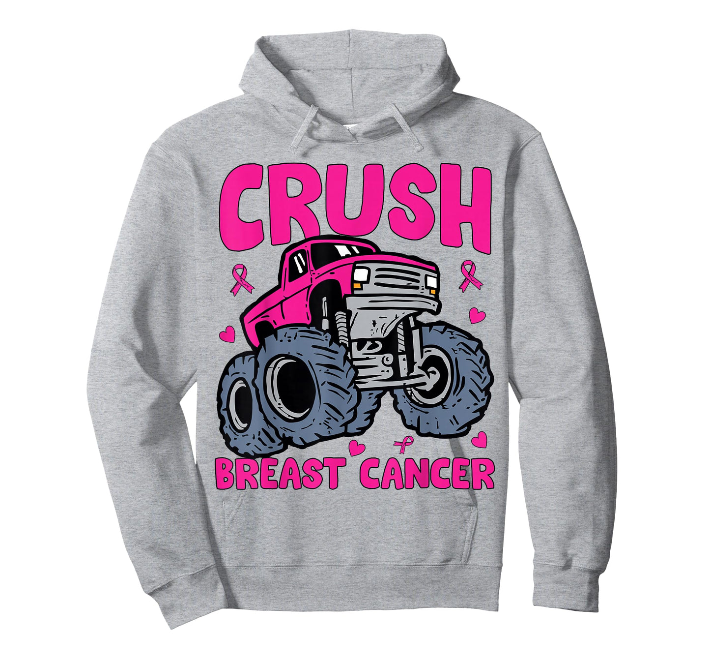 Crush Breast Cancer Awareness Monster Truck Toddler Boy Kids T-Shirt
