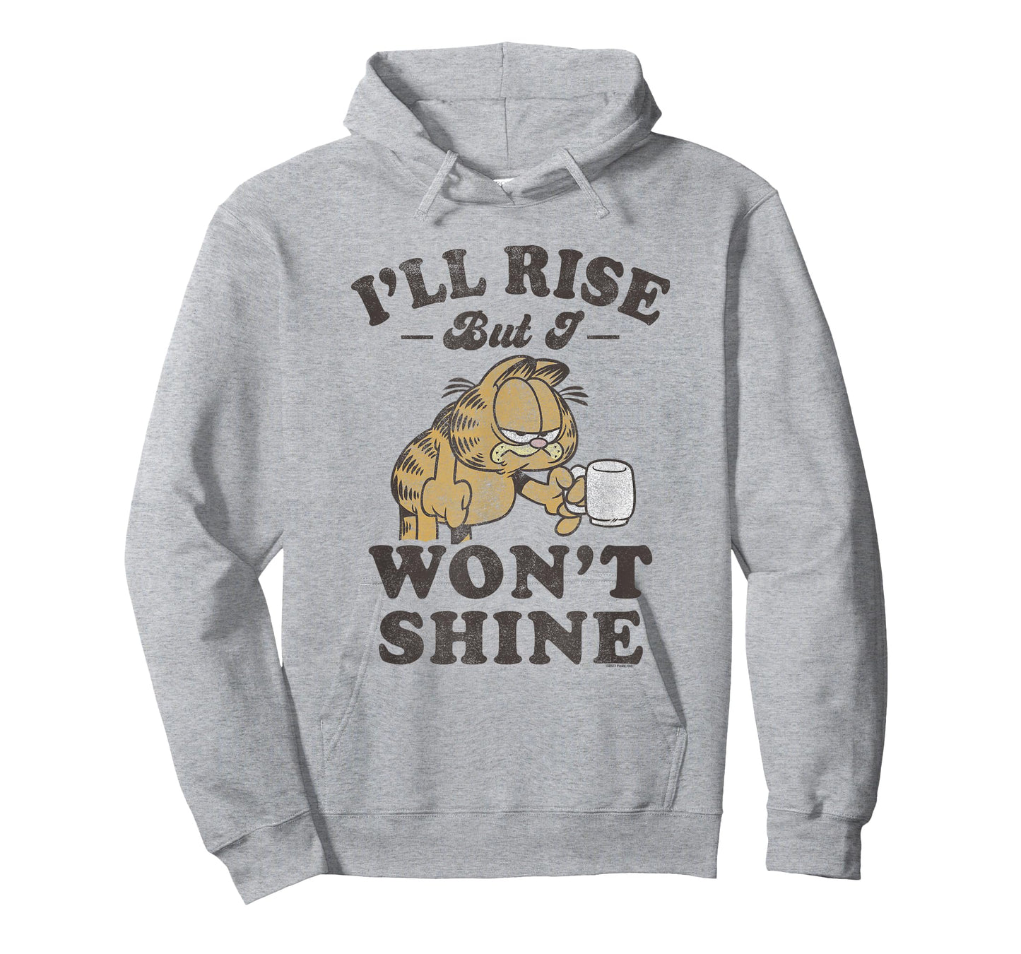 Garfield I'll Rise But I Won't Shine Grumpy Shot Distressed T-Shirt