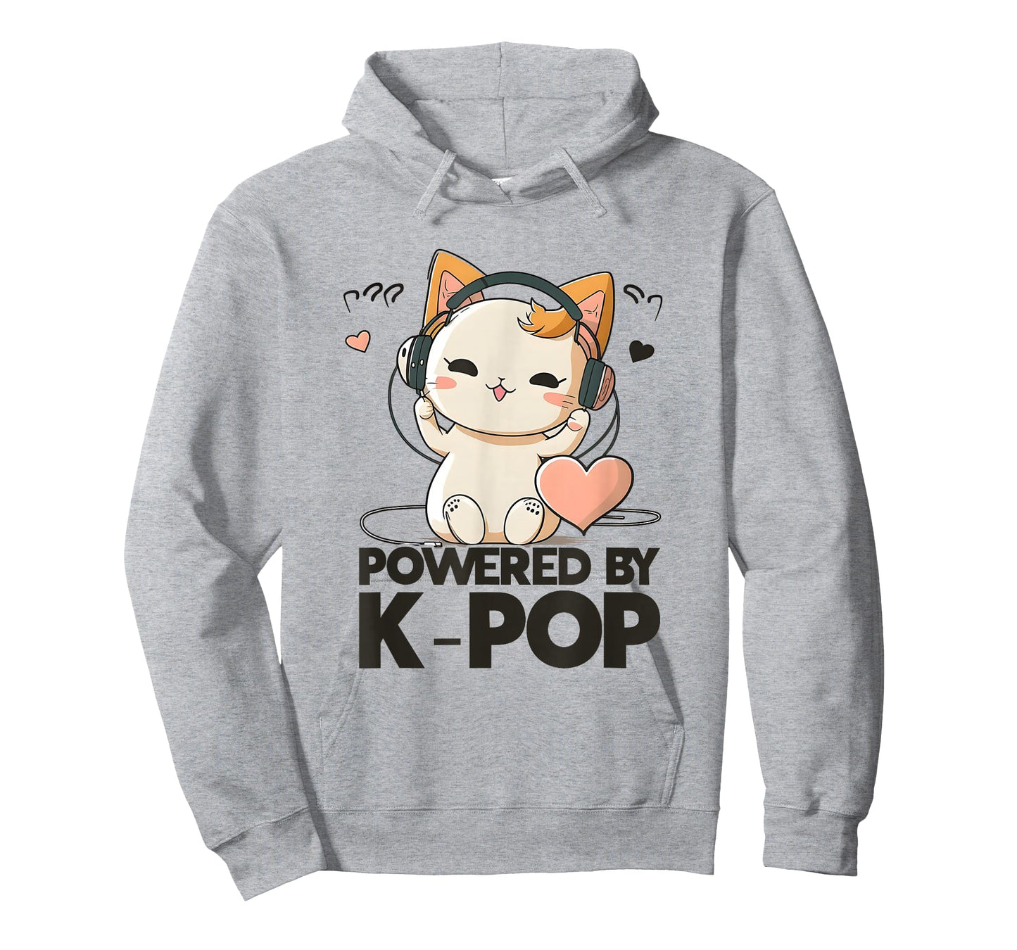 Powered by Kpop Merchandise Cat K-Pop Fashion Fangirls T-Shirt