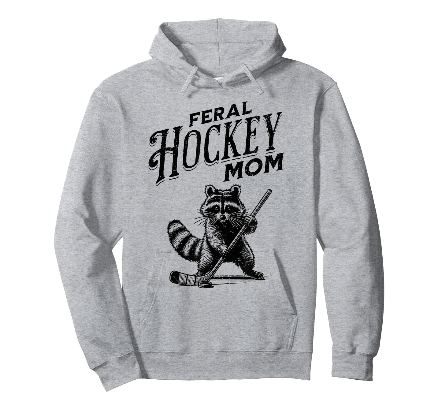Retro Raccoon Feral Hockey Mom Hockey Player Trash Panda T-Shirt