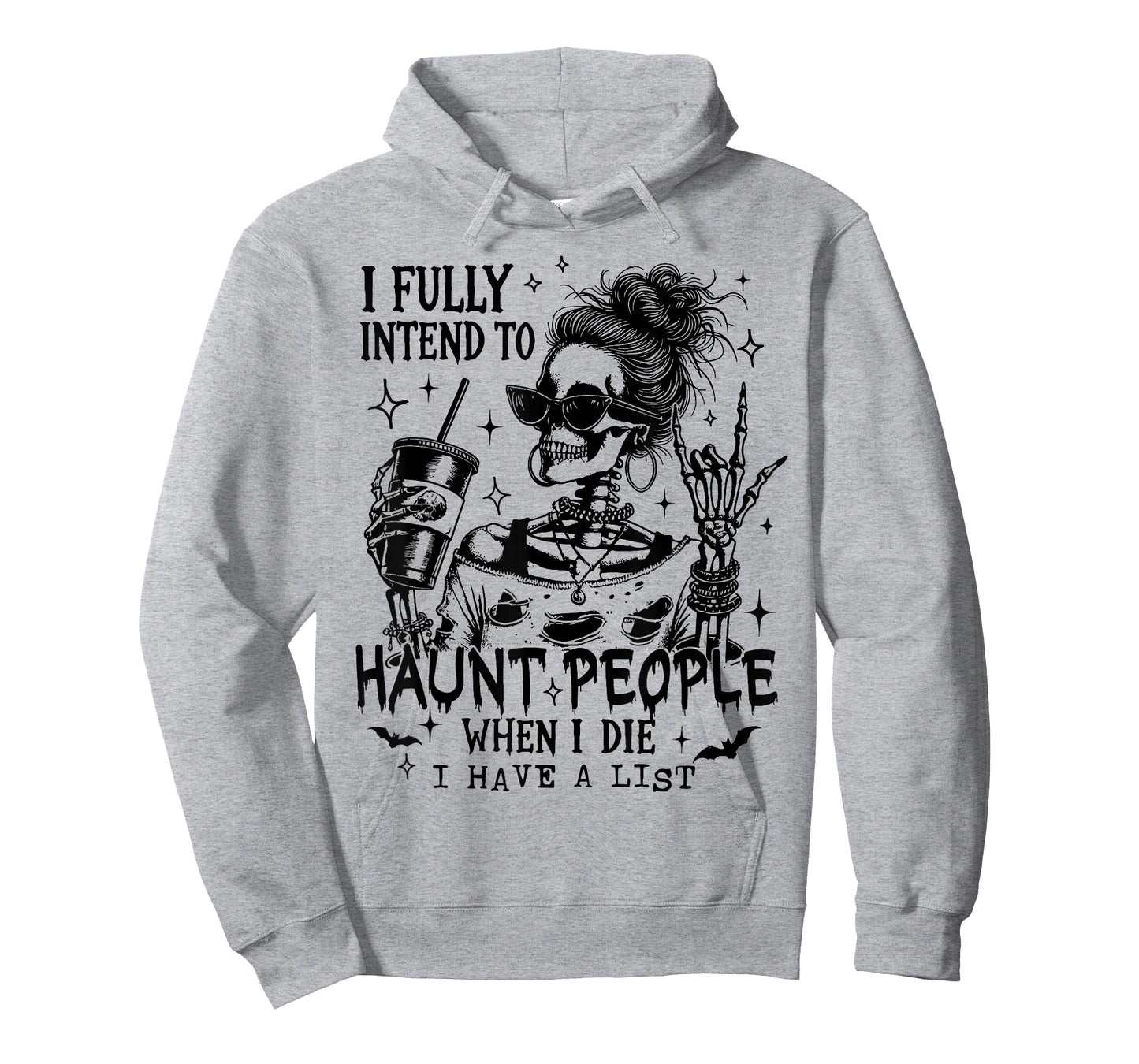 I Fully Intend To Haunt People Halloween Messy Bun Skeleton T-Shirt