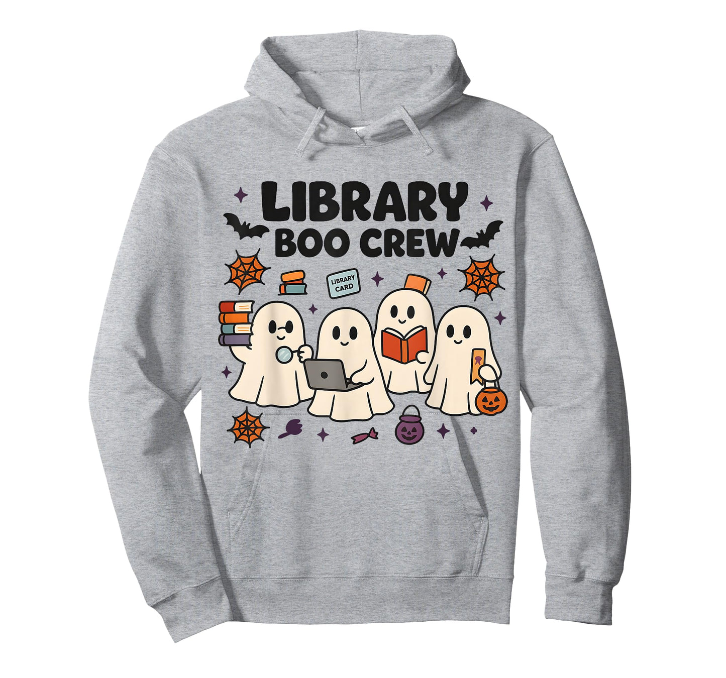 Library Boo Crew Funny Halloween Ghost Costume Man Woman T-Shirt