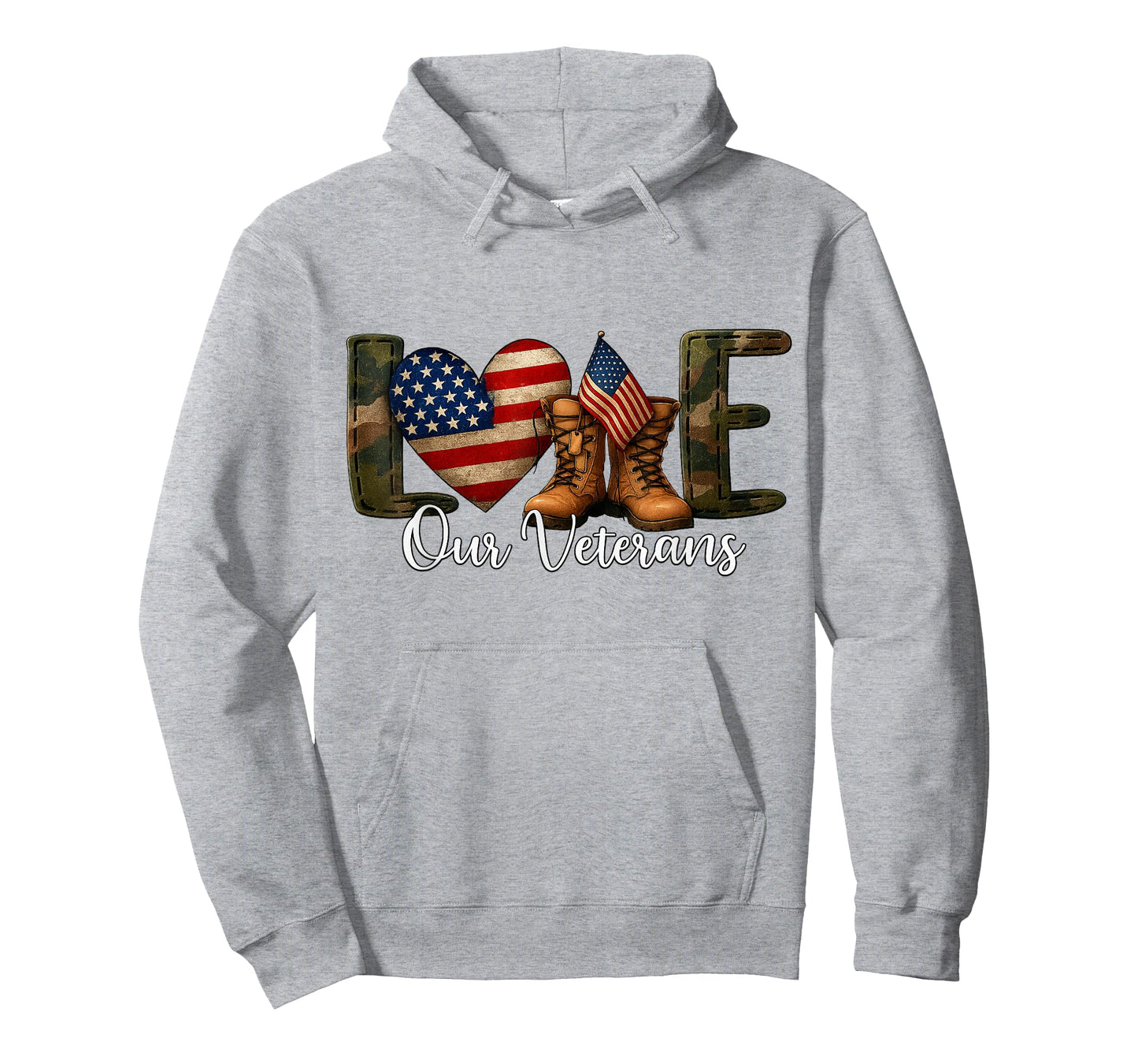 Camo American Flag Usa Proud Army Love Our Veterans T-Shirt