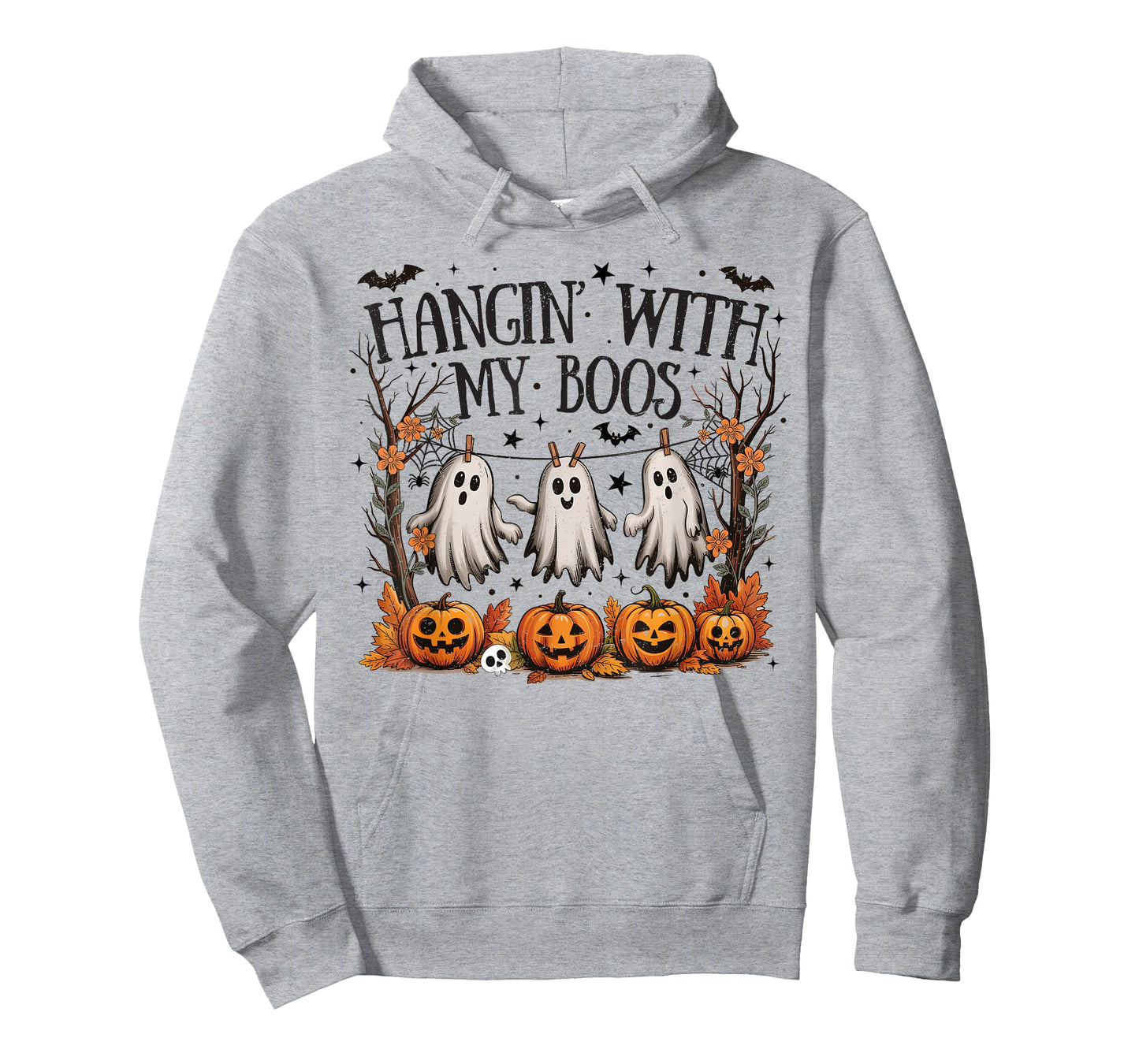 Retro Hanging With My Boos Spooky Halloween Ghost Women Kids T-Shirt