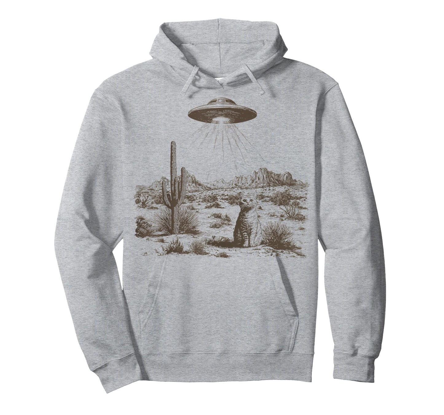 Vintage Western UFO Alien Rodeo Cowboy Cat Wild West Kitten T-Shirt