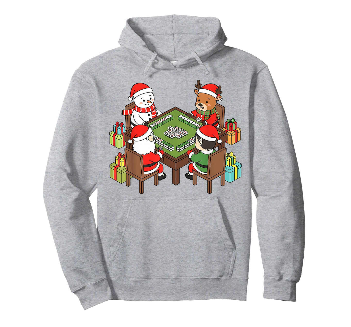 Funny Christmas Mahjong Santa Snowman Elf Reindeer Gift T-Shirt