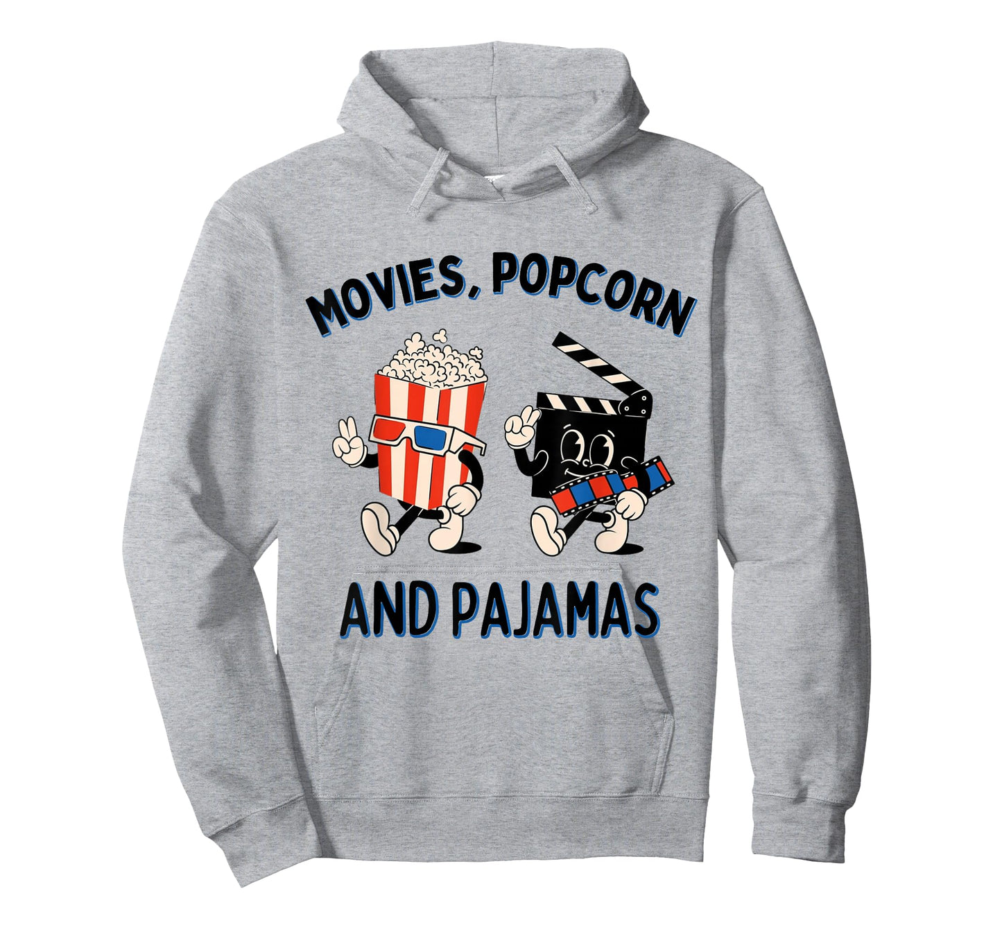 Movies Popcorn and Pajamas Popcorn Movie Night T-Shirt