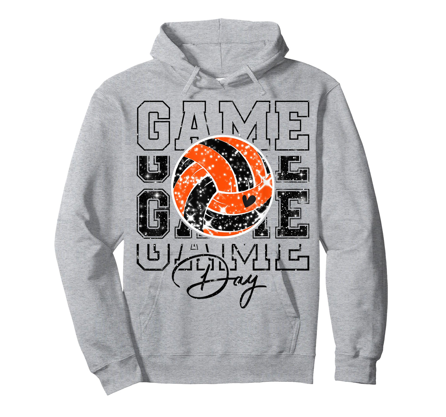 Volleyball Game Day Girls Volleyball Mom Orange & Black T-Shirt