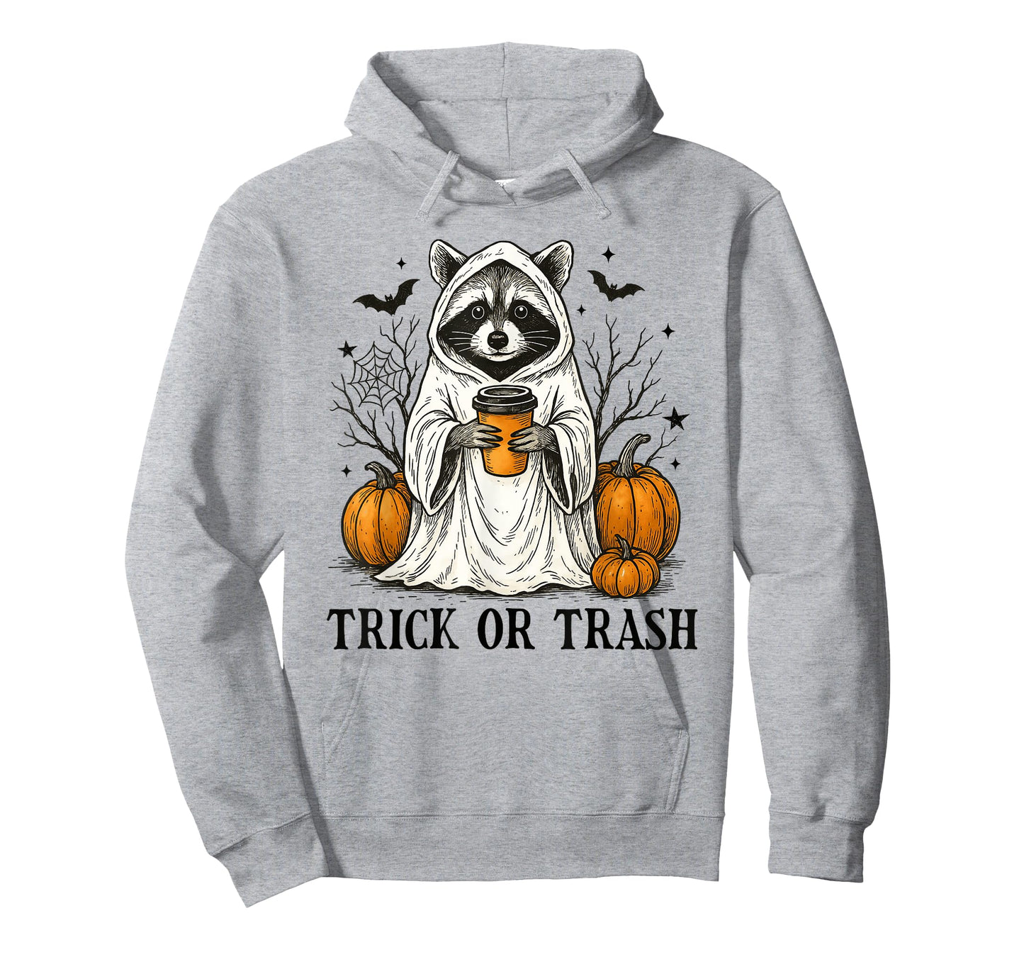 Trick Or Trash Halloween Cute Ghost Raccoon Trick Or Treat T-Shirt