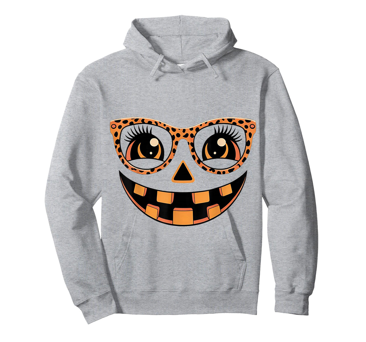 Jack O Lantern Face Pumpkin Hallowen Leopard Print Glasses T-Shirt