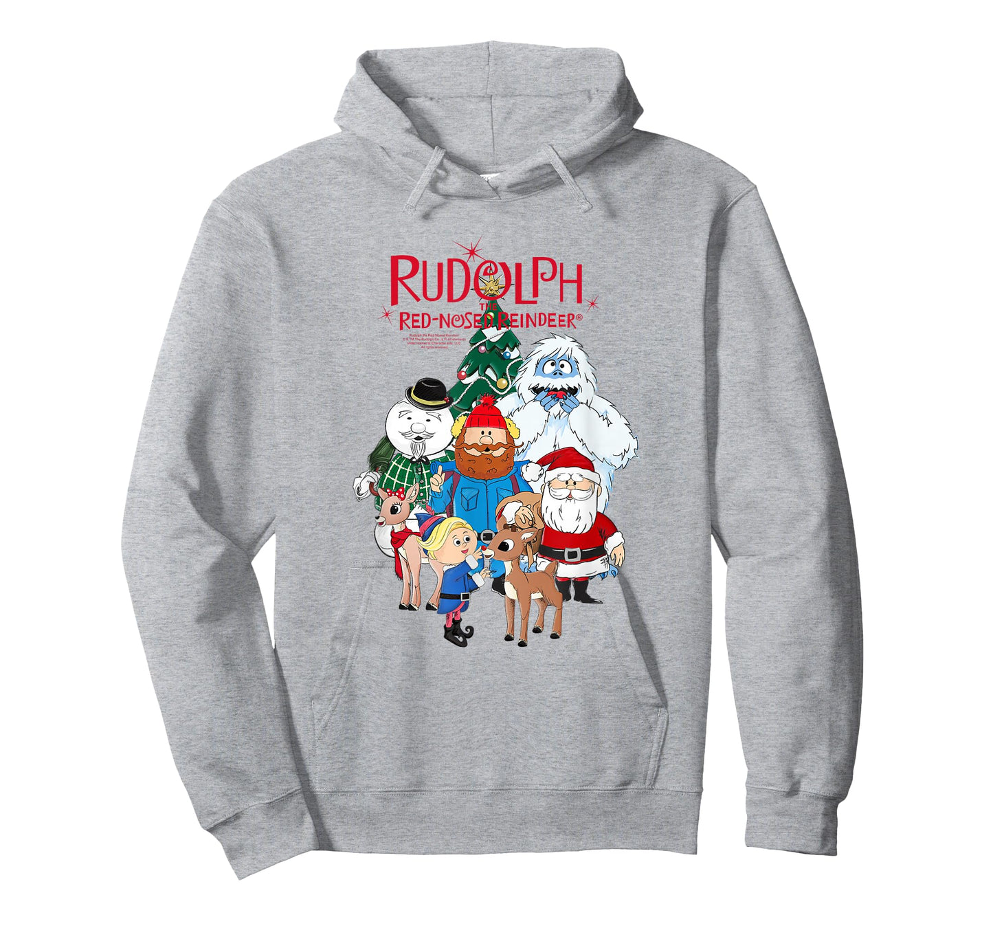 Rudolph Characters with Christmas Tree Retro Holiday T-Shirt