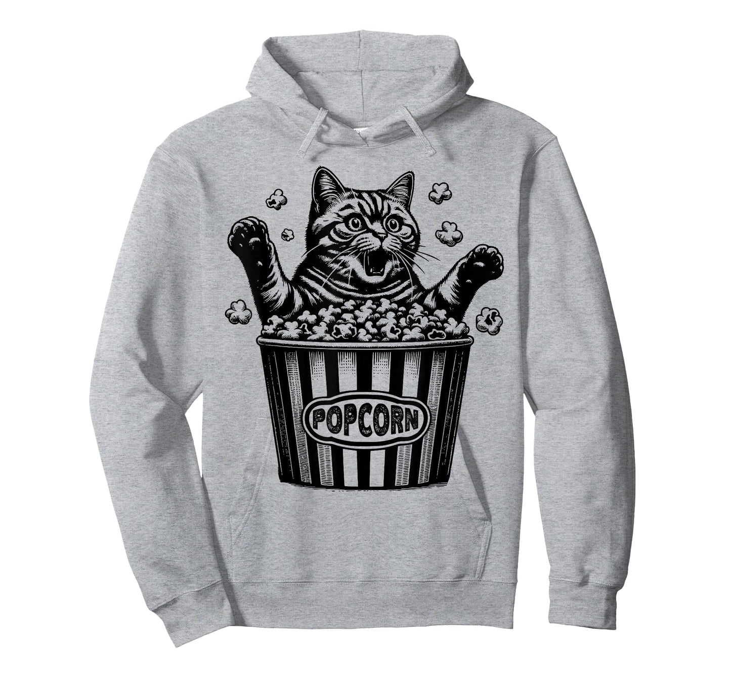 Funny Cat Popcorn Movie Theater Lover Film Buff Movie Night T-Shirt
