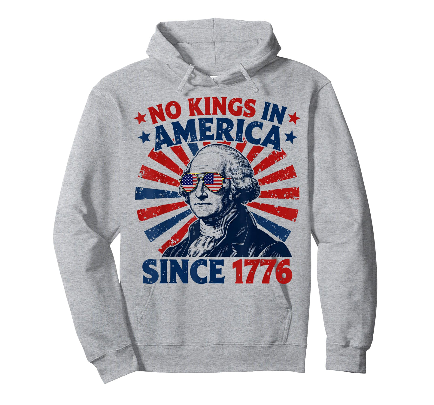 No Kings in America Since 1776 Distressed Flag USA Vintage T-Shirt