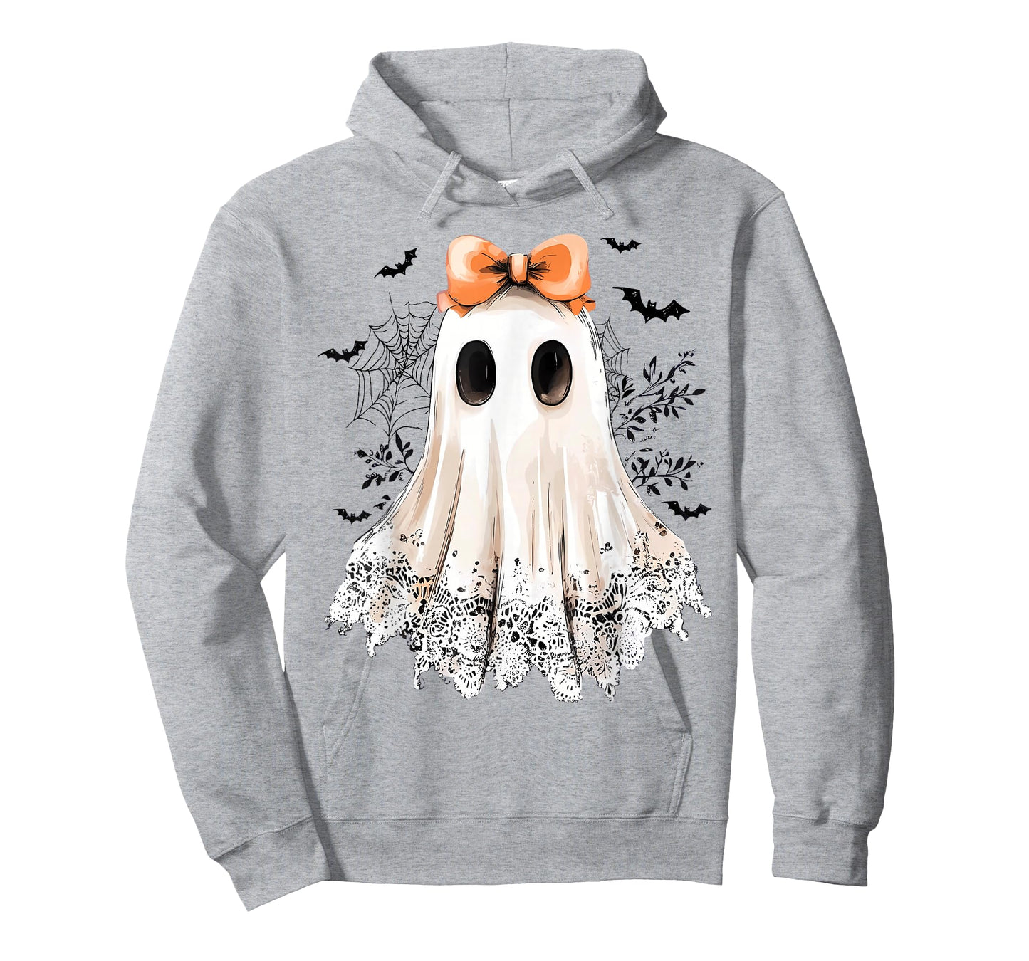 Cute Lace Ghost Boo Girly Bow Halloween Costume Women Girls T-Shirt