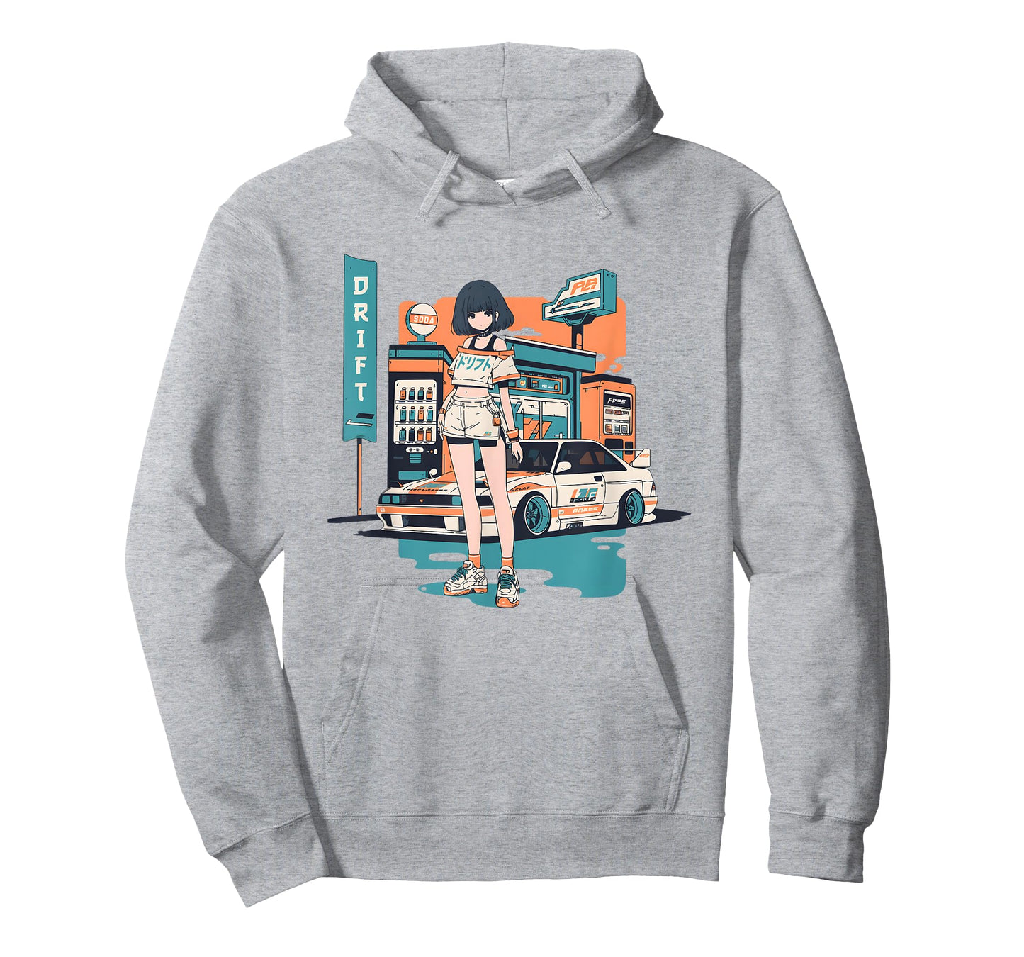 Retro JDM Racer Girl Drift Culture Anime T-Shirt