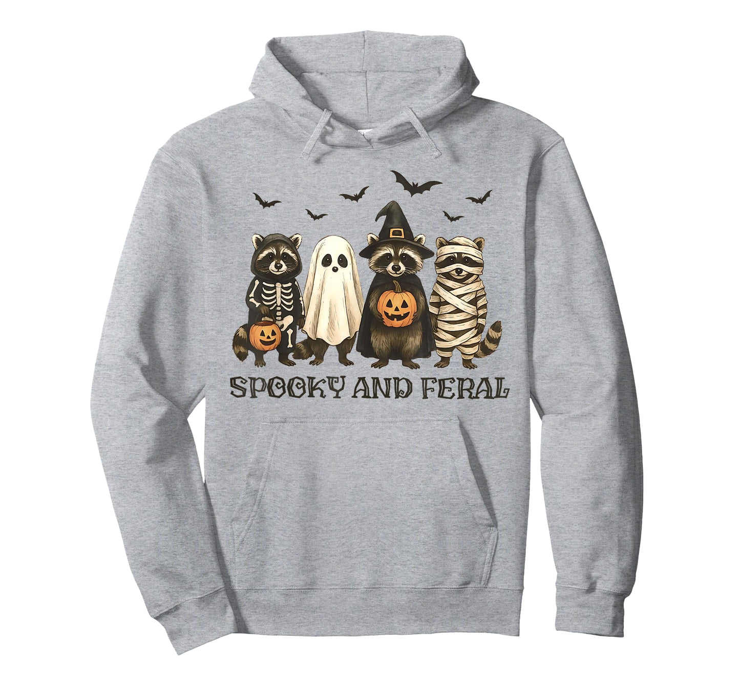 Spooky and Feral Halloween Cute Ghost Raccoon Trick Or Treat T-Shirt