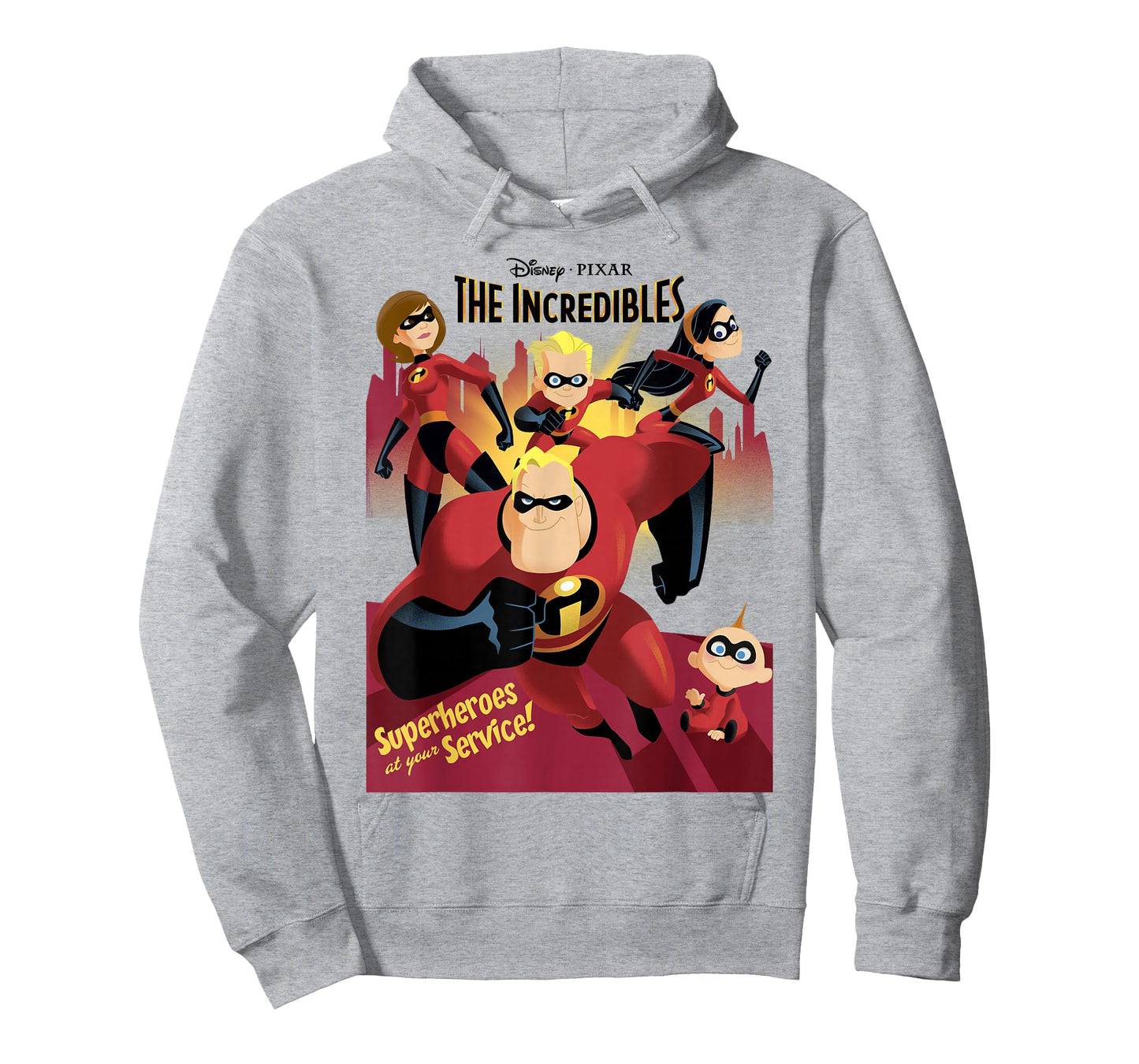 Disney Pixar The Incredibles Superhero Group Poster Retro T-Shirt