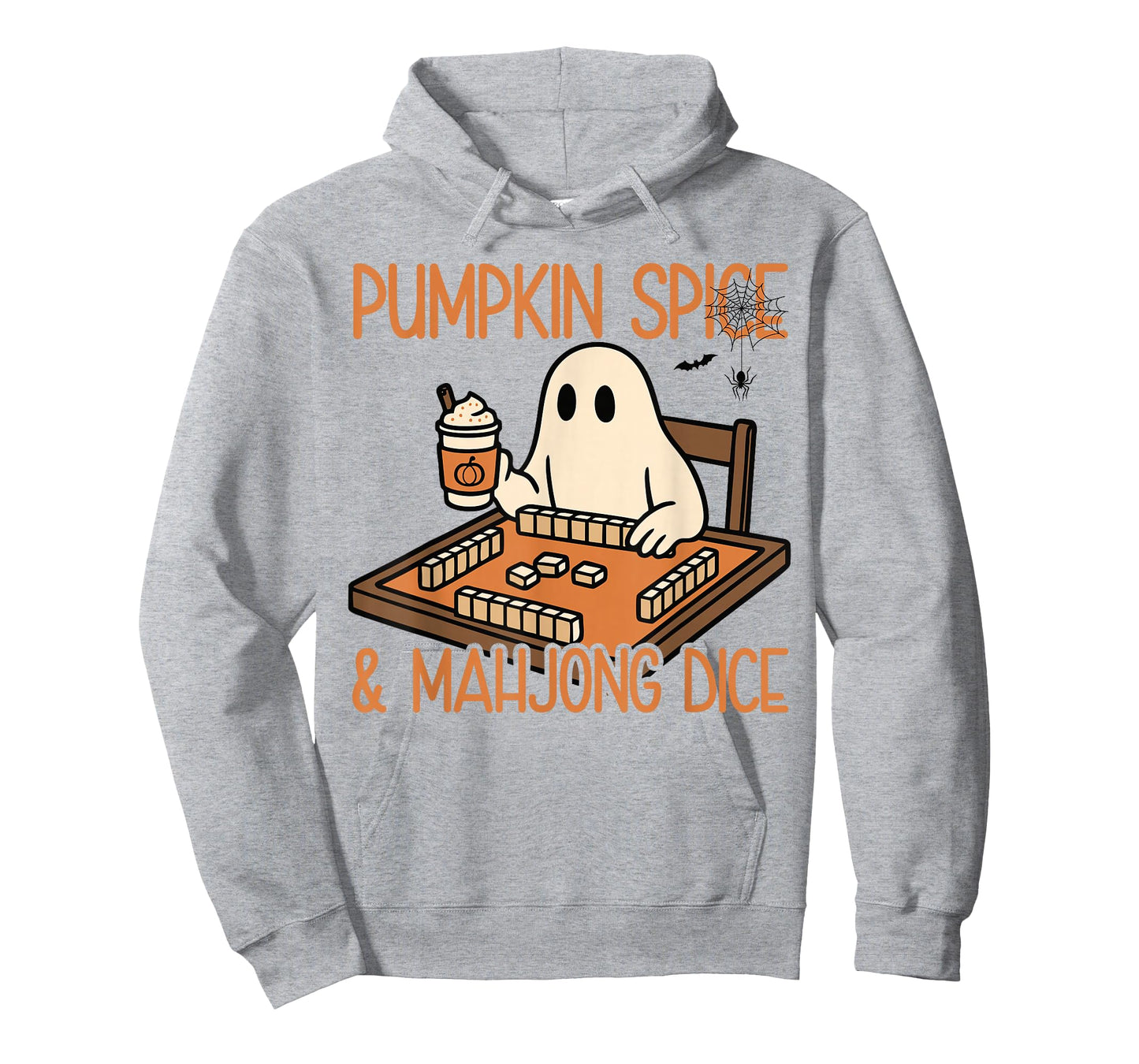 Halloween Ghost Playing Mahjong Pumpkin Spice & Mahjong Dice T-Shirt