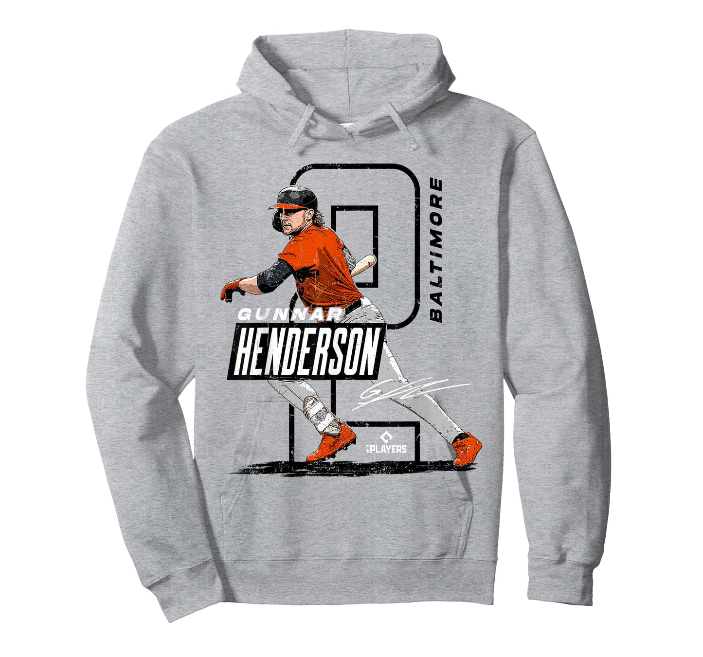 License Champs | Gunnar Henderson Baltimore MLBPA T-Shirt - Orange, Small