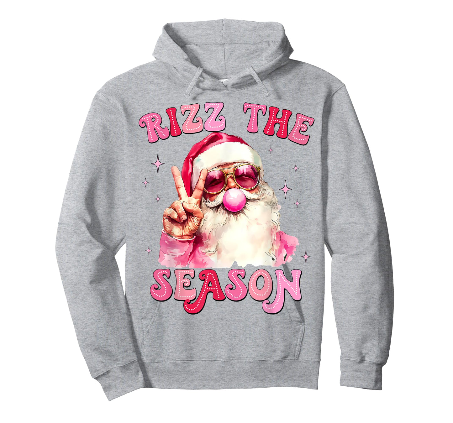 Rizz The Season Santa Pink Bubble Gum Rizzmas Christmas Kids T-Shirt