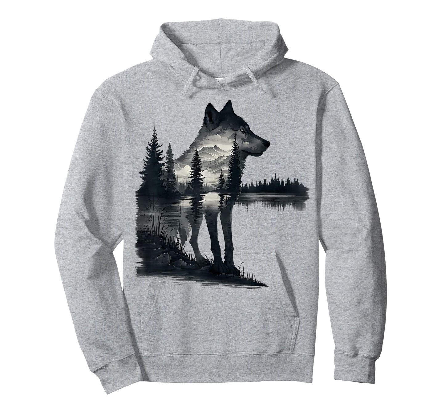 Nature Mountains Adventure Wolf Outdoor Wildlife Forest T-Shirt